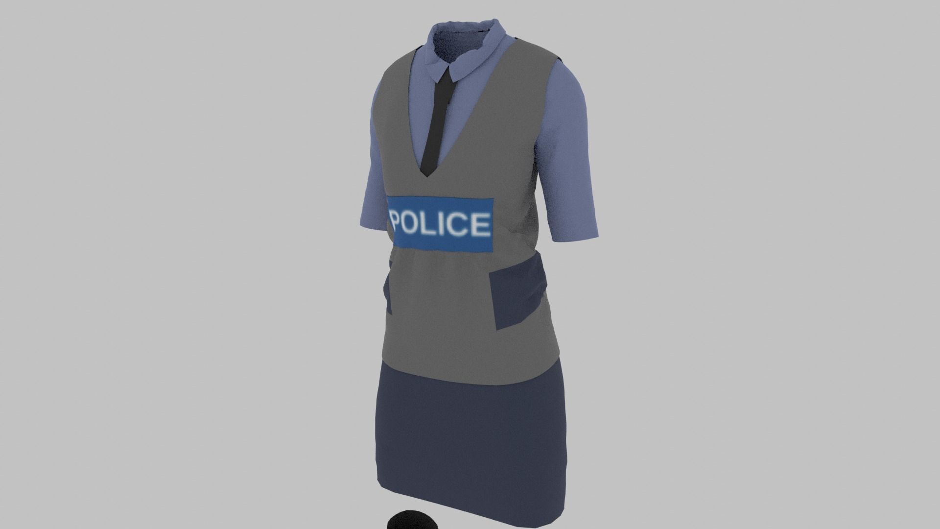 Police Uniform Low-poly 3D model_8