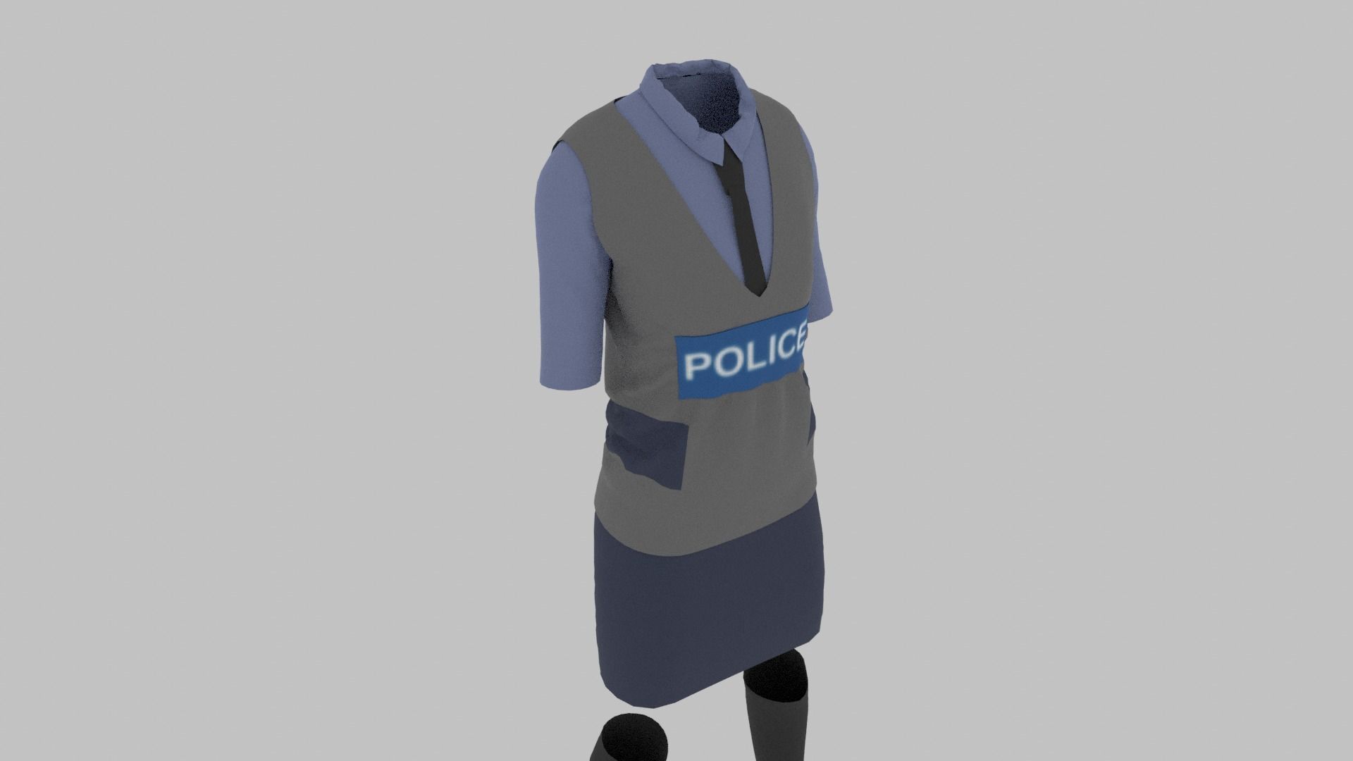 Police Uniform Low-poly 3D model_7