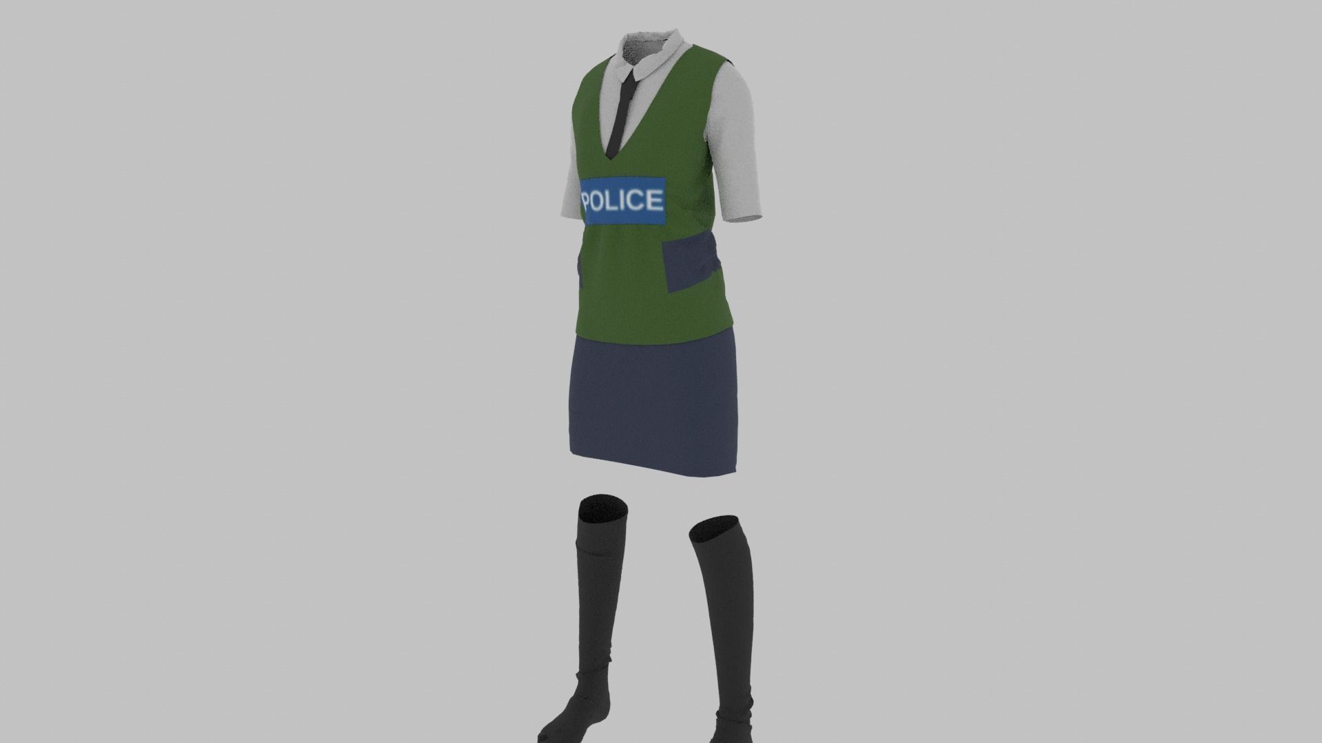 Police Uniform Low-poly 3D model_1