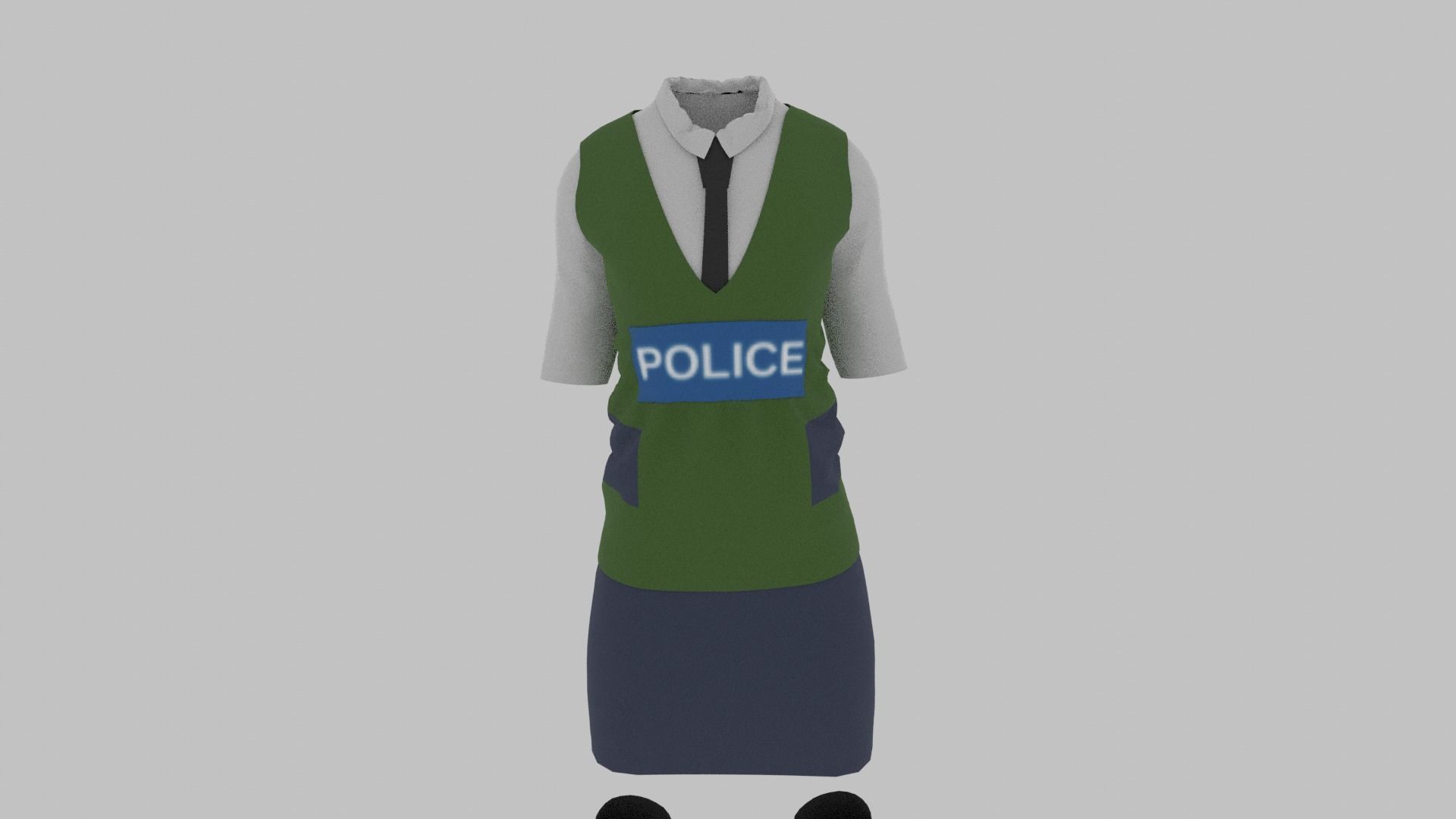 Police Uniform Low-poly 3D model_9
