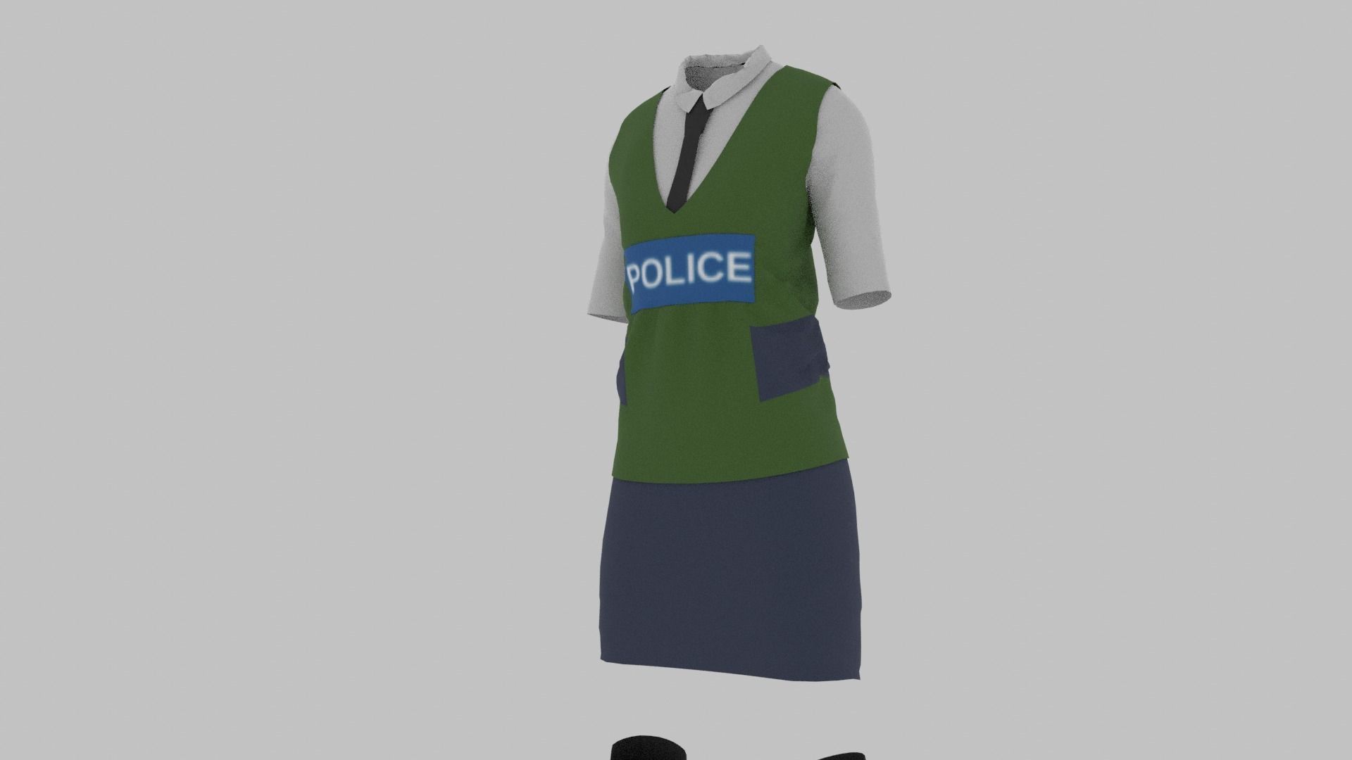 Police Uniform Low-poly 3D model_6