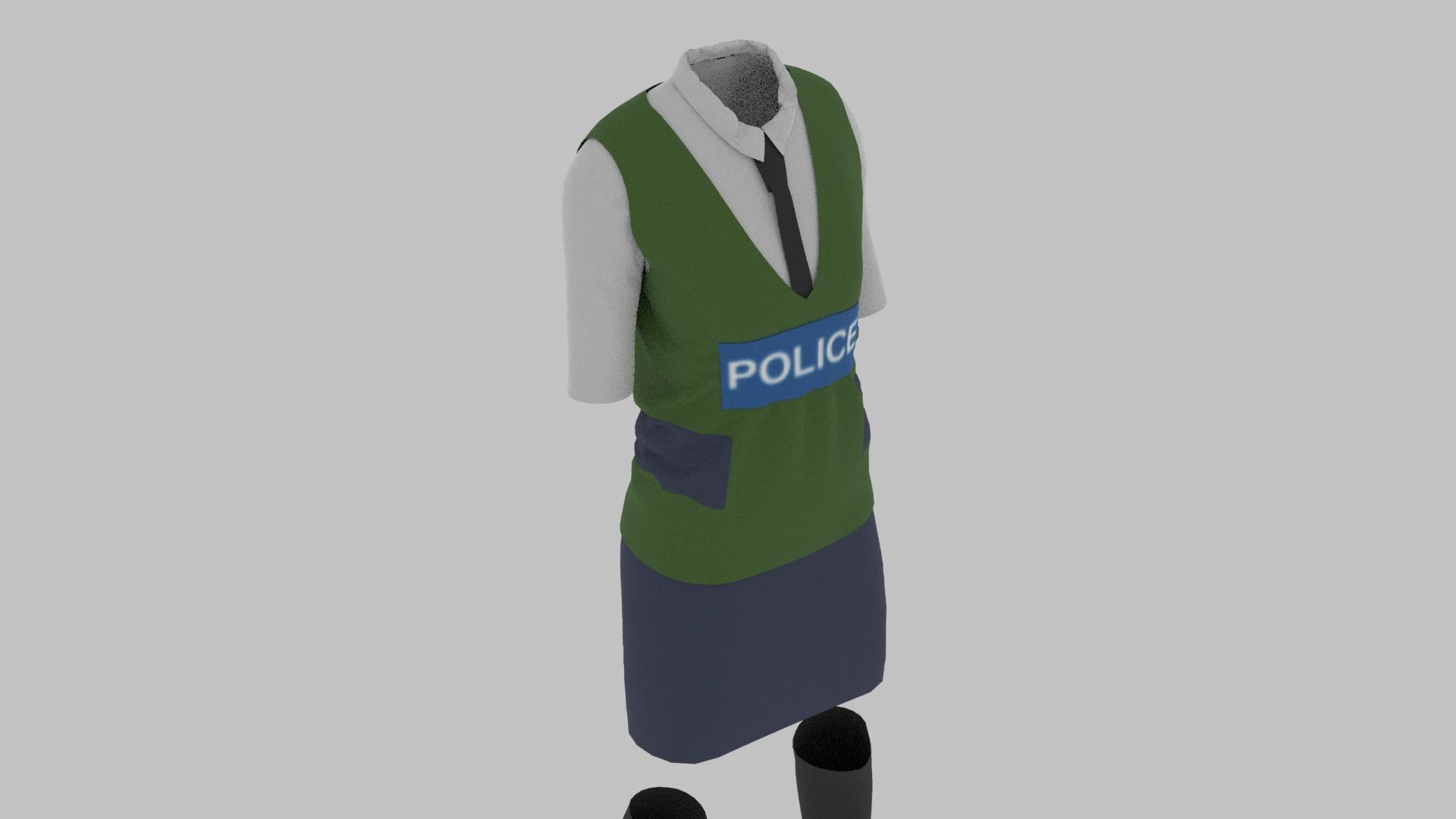 Police Uniform Low-poly 3D model_4