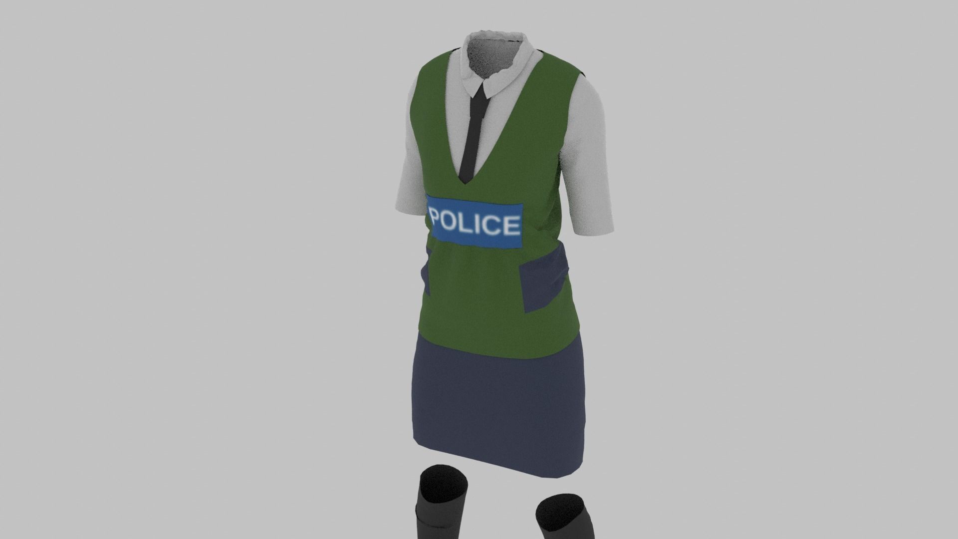 Police Uniform Low-poly 3D model_3