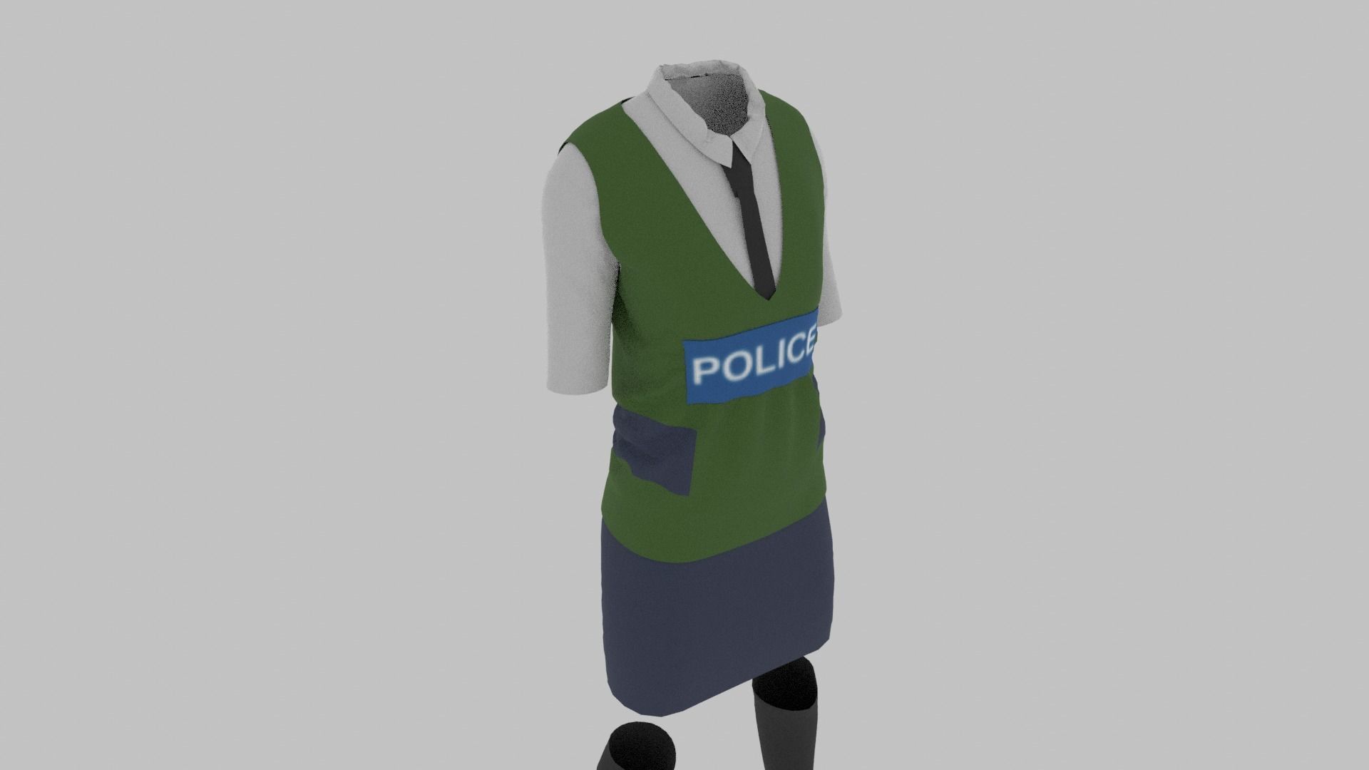 Police Uniform Low-poly 3D model_7