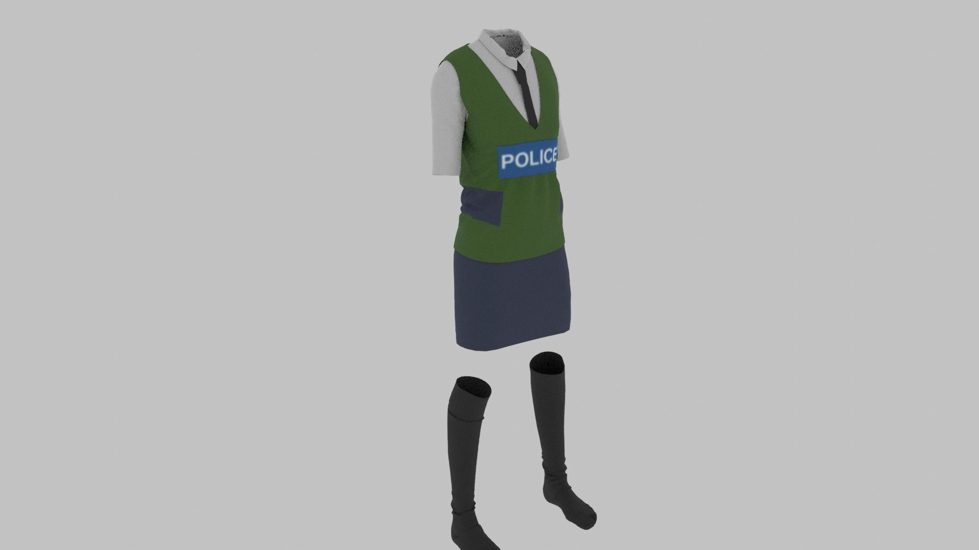 Police Uniform Low-poly 3D model_2