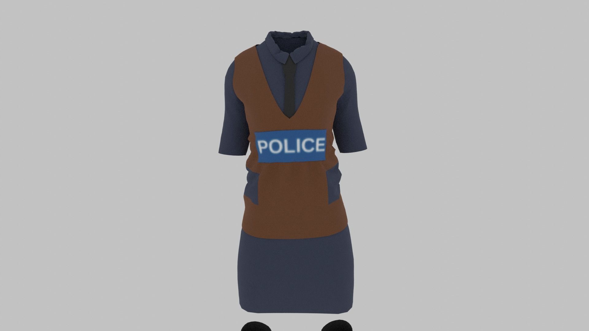Police Uniform Low-poly 3D model_9