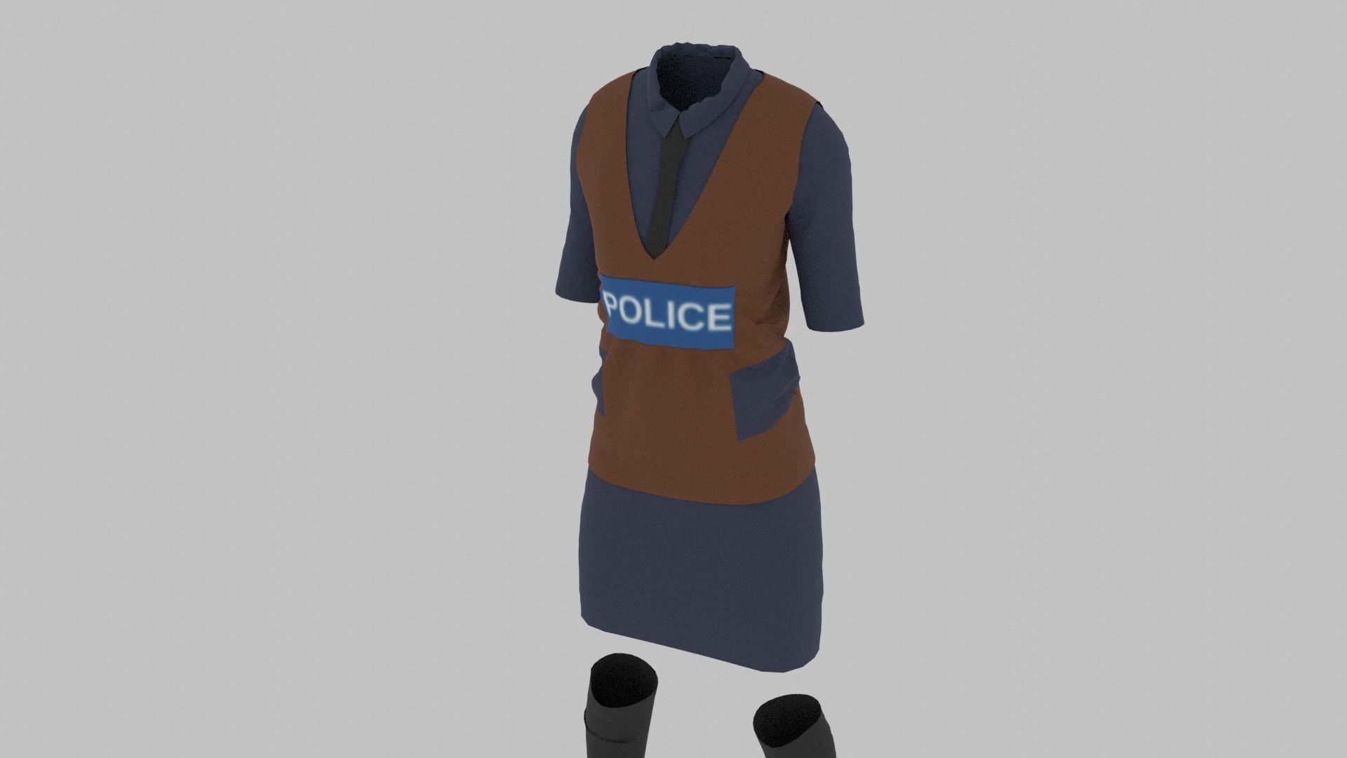 Police Uniform Low-poly 3D model_3
