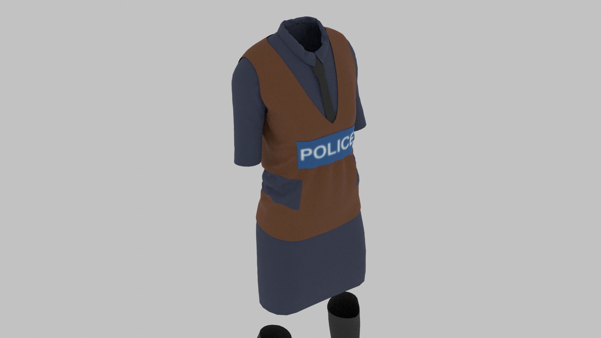 Police Uniform Low-poly 3D model_4