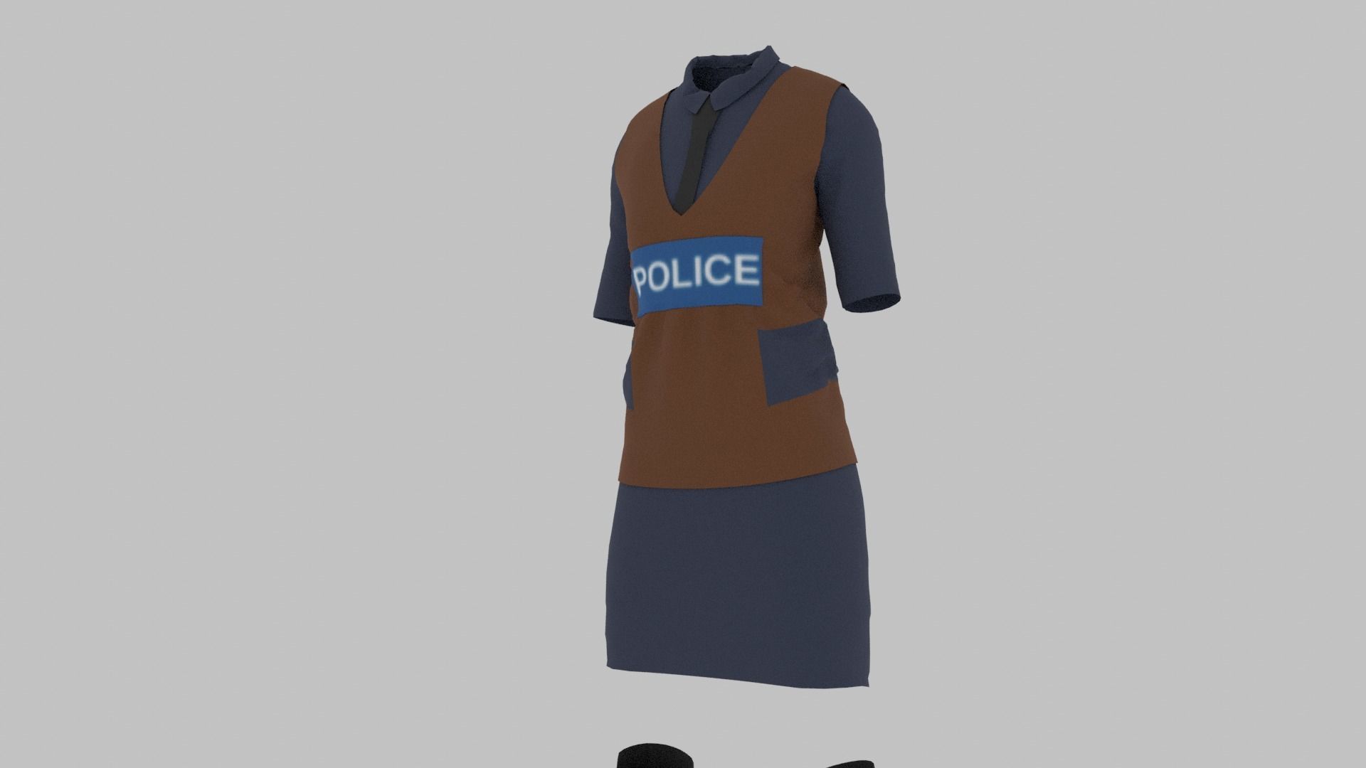 Police Uniform Low-poly 3D model_6