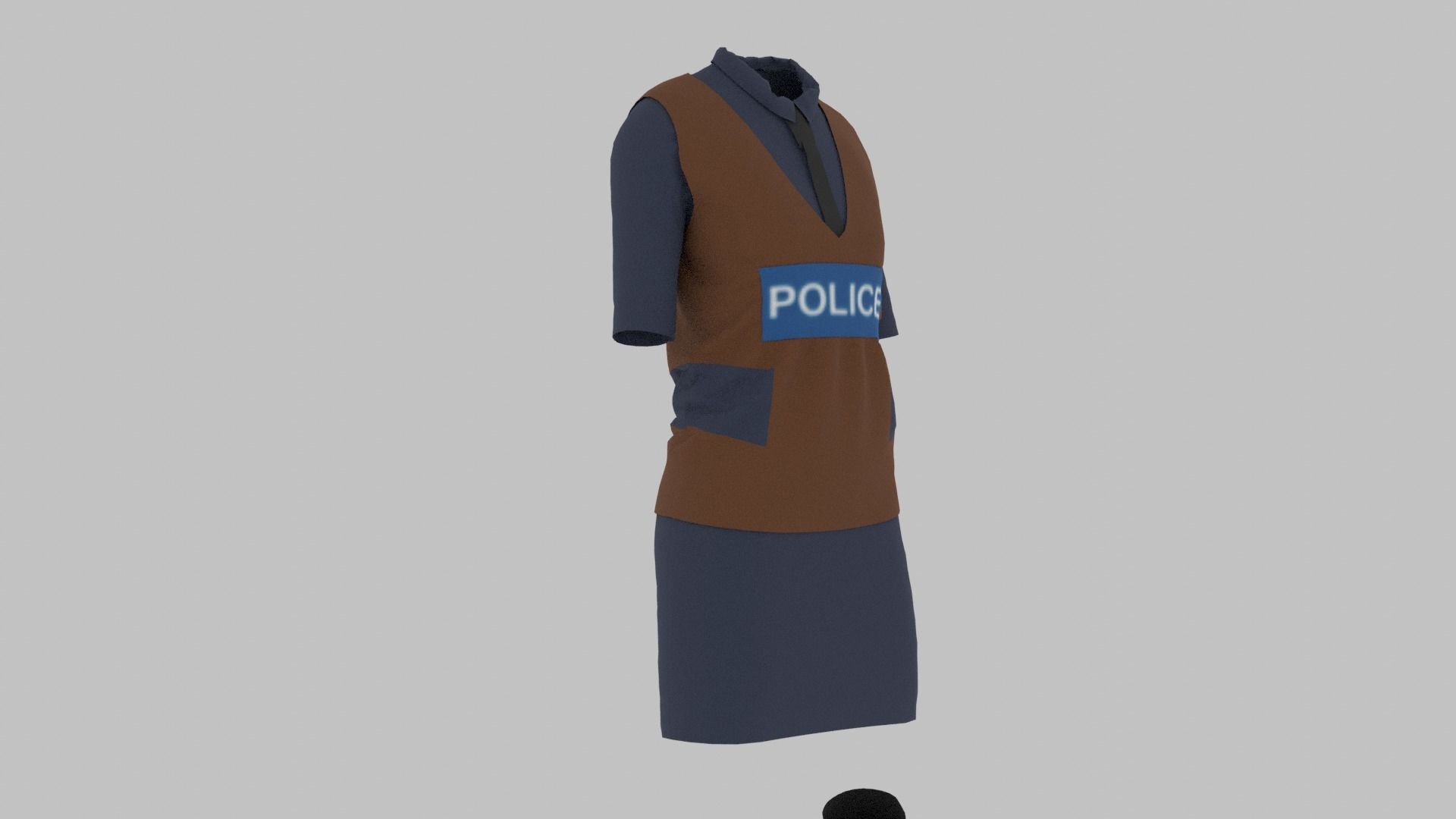 Police Uniform Low-poly 3D model_5