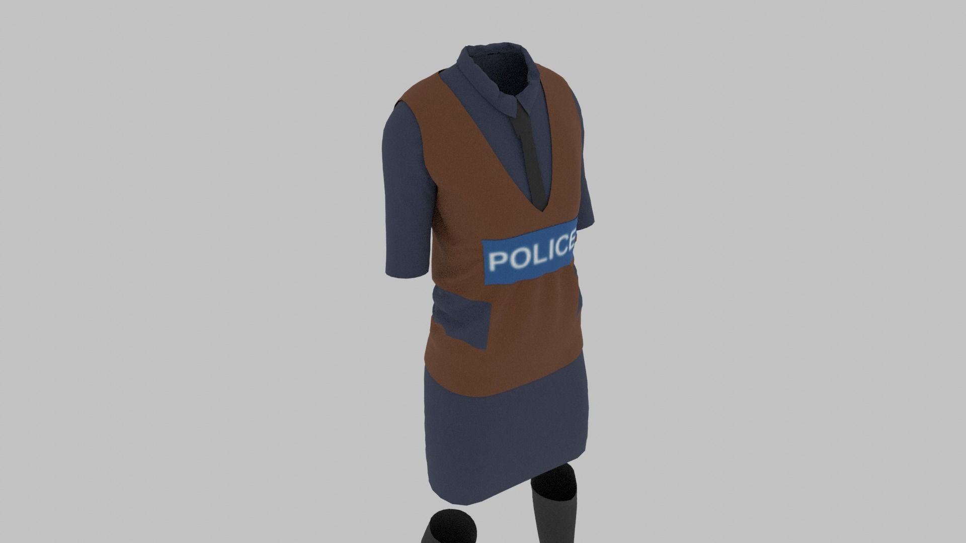 Police Uniform Low-poly 3D model_7