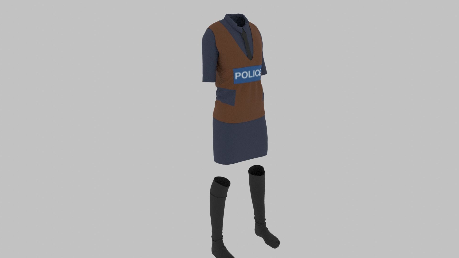 Police Uniform Low-poly 3D model_2