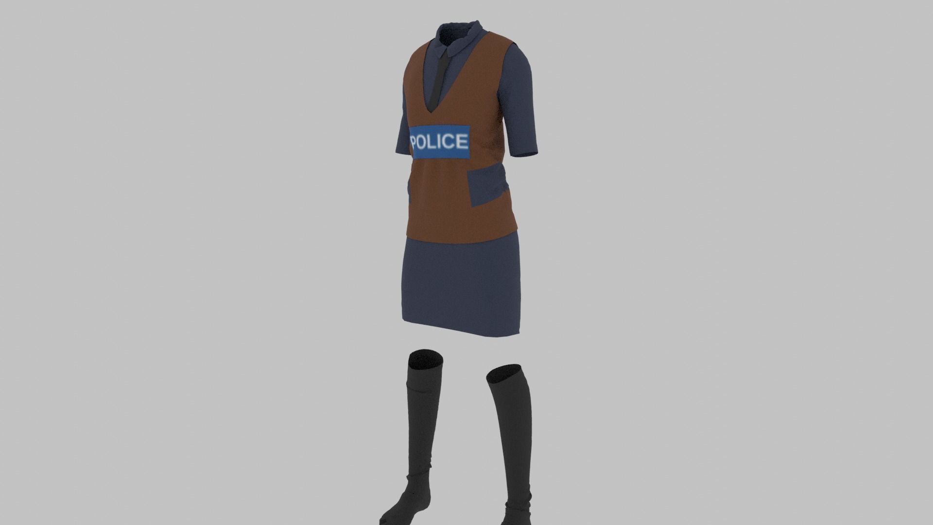 Police Uniform Low-poly 3D model_1
