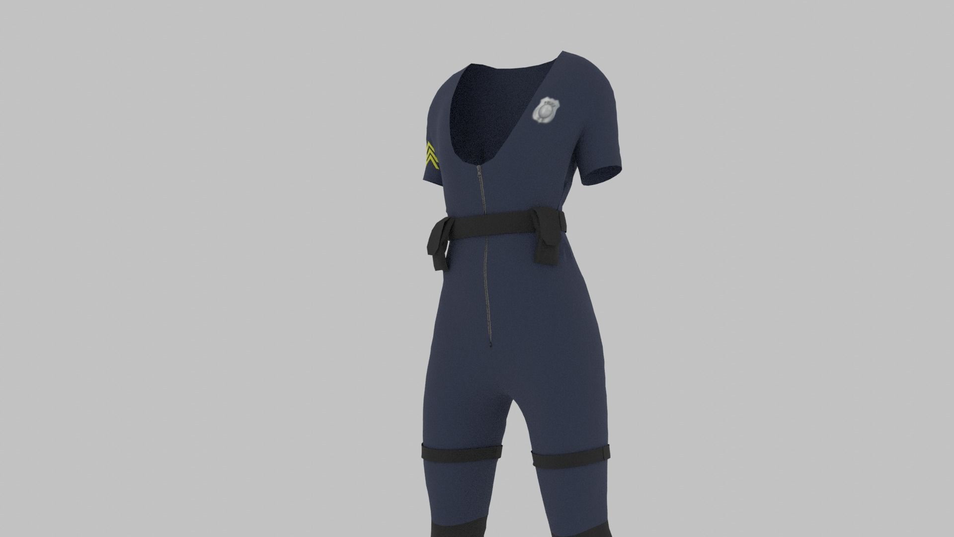 Police Uniform Low-poly 3D model_6