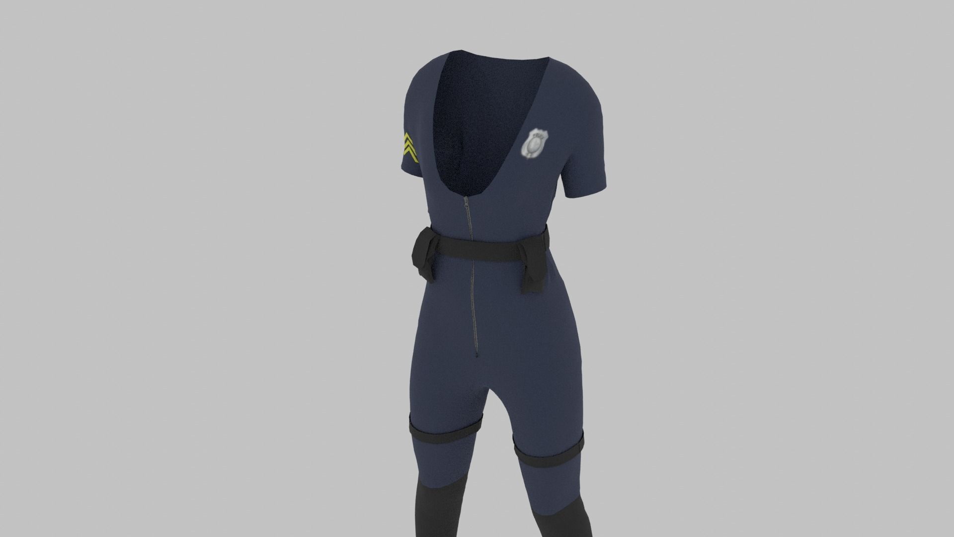 Police Uniform Low-poly 3D model_3