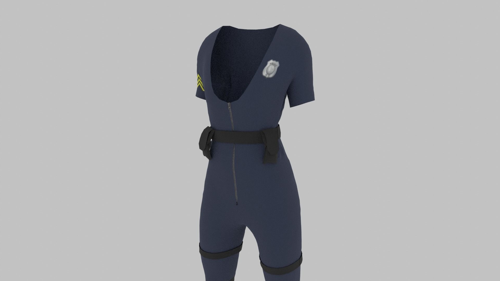 Police Uniform Low-poly 3D model_8
