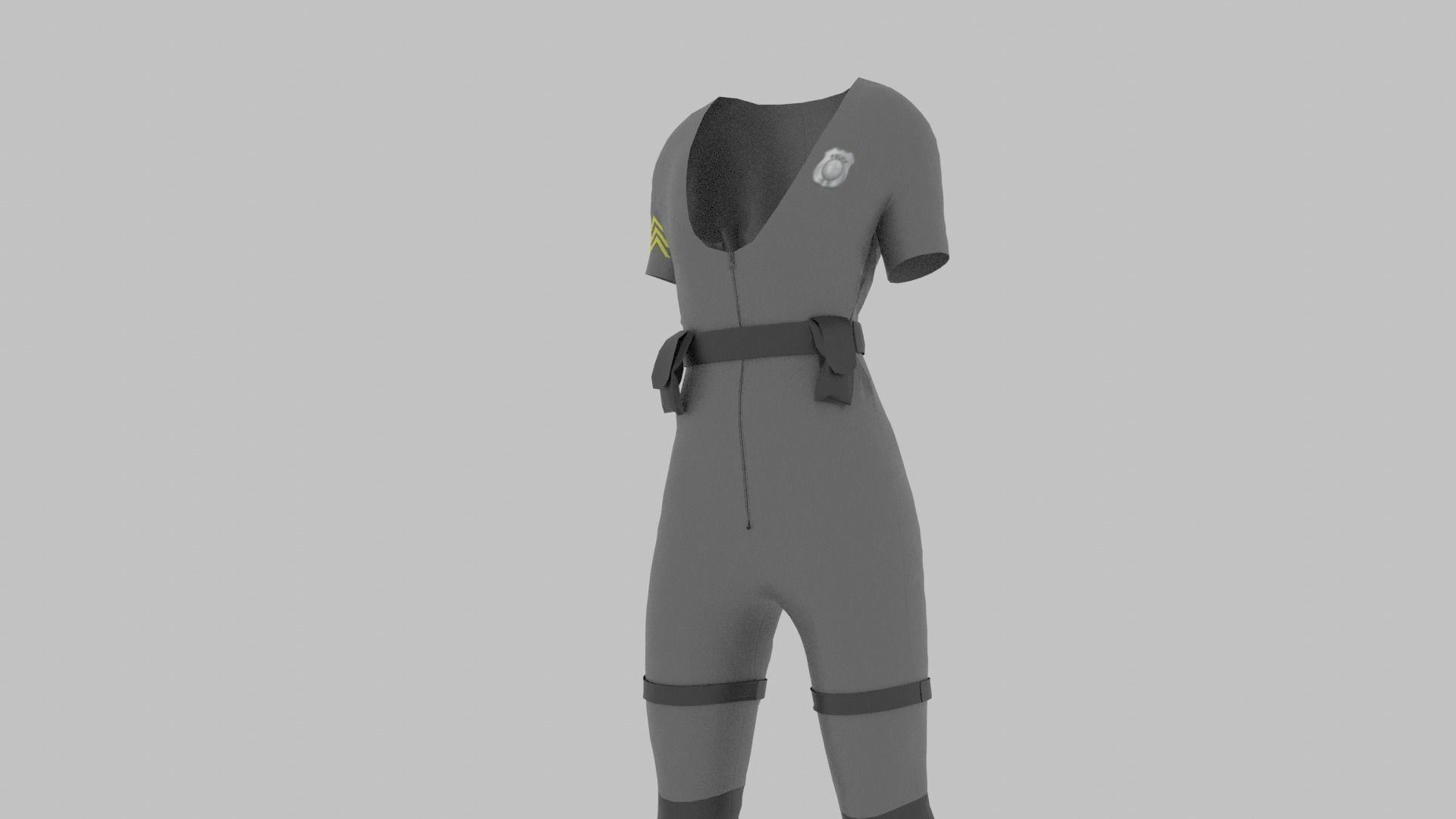 Police Uniform Low-poly 3D model_6
