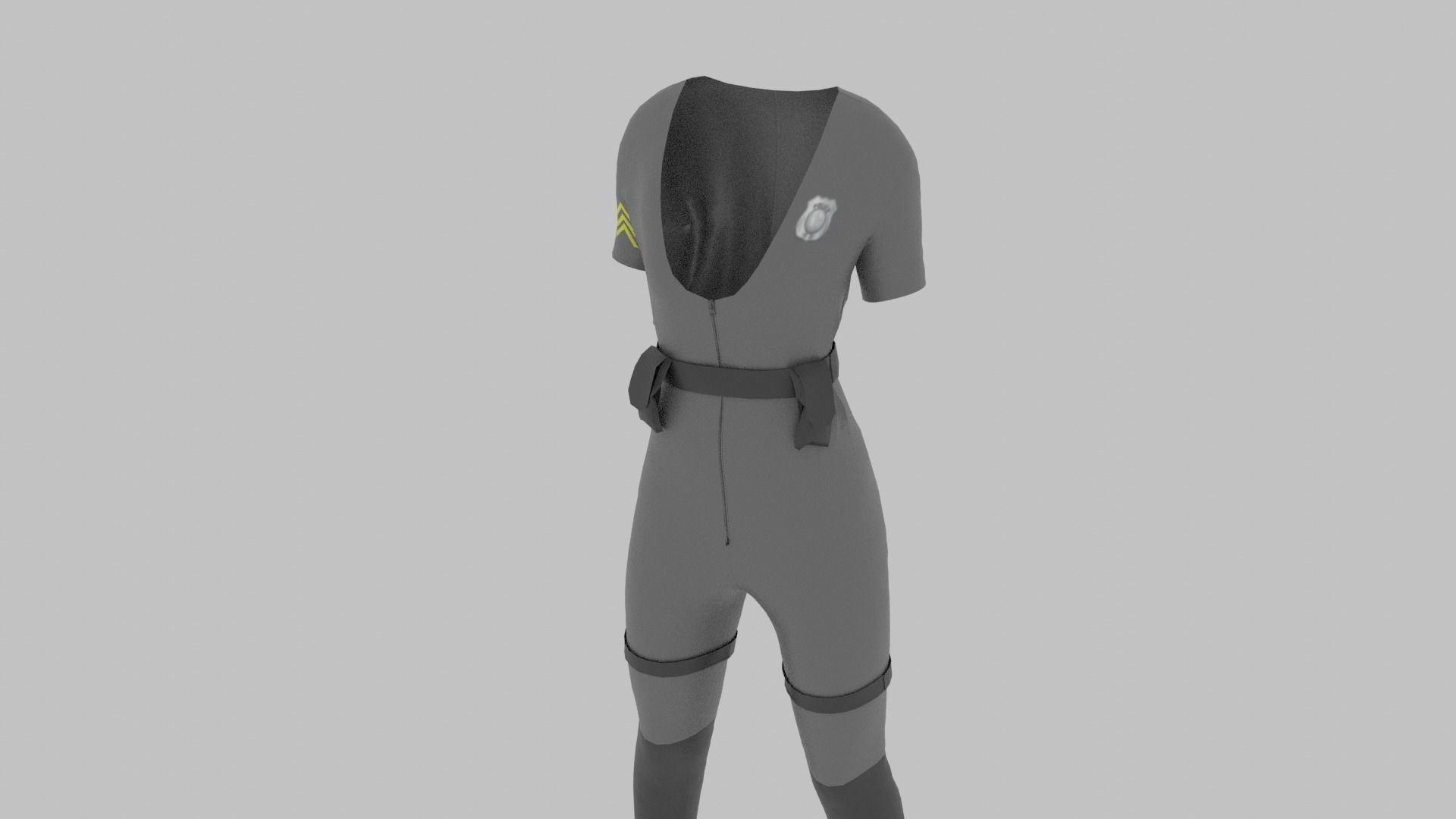 Police Uniform Low-poly 3D model_3