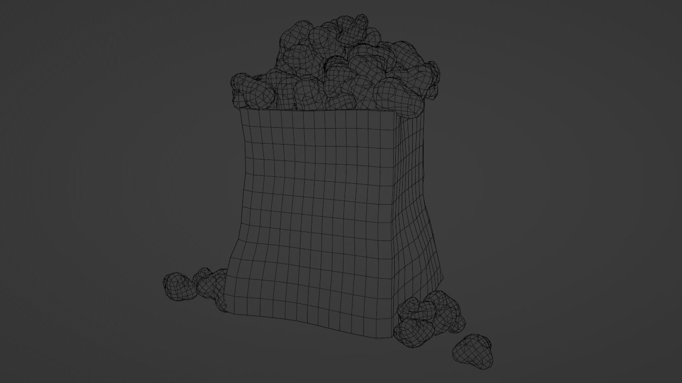 Popcorn bag Low-poly 3D model_1