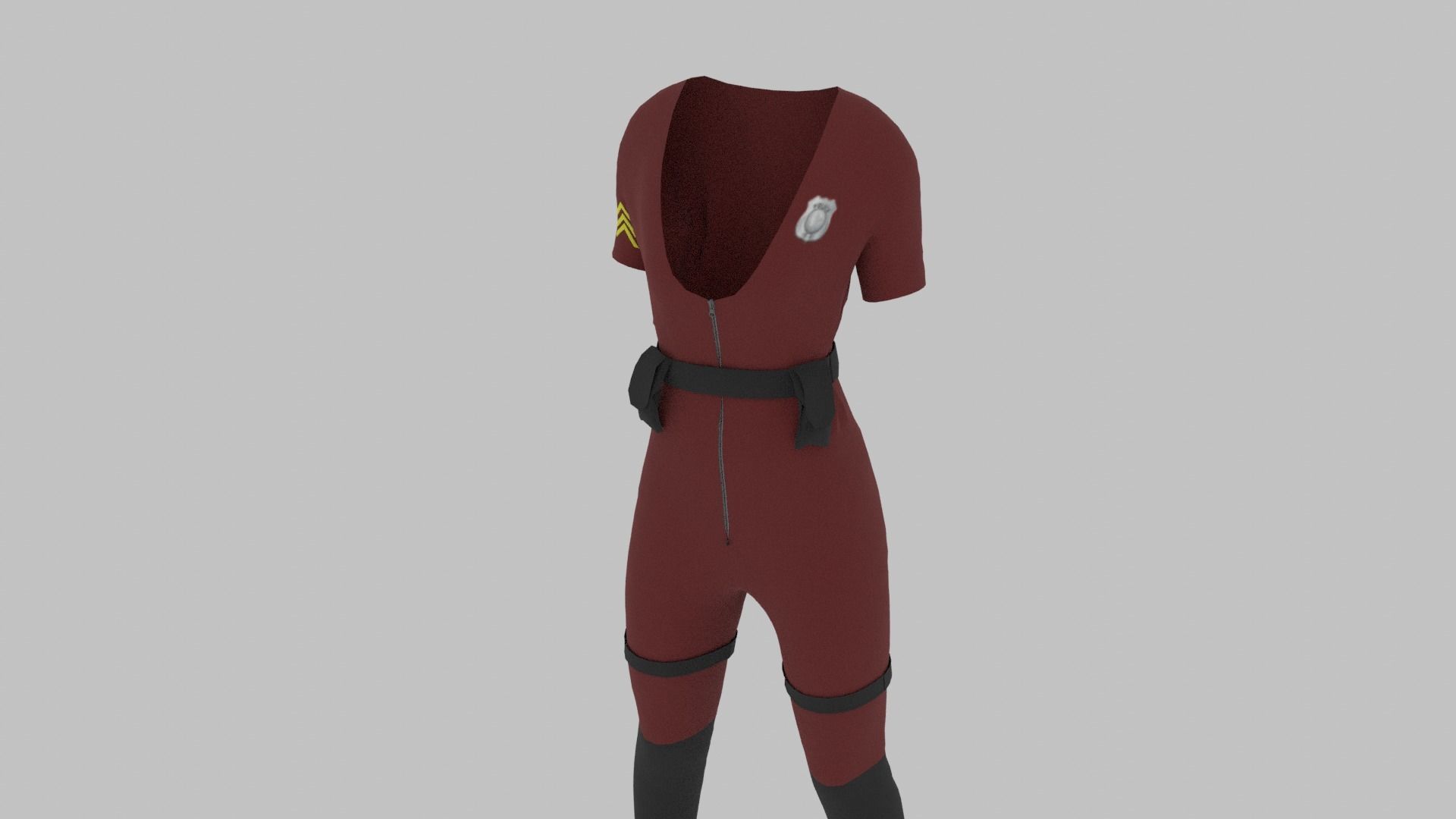 Police Uniform Low-poly 3D model_3