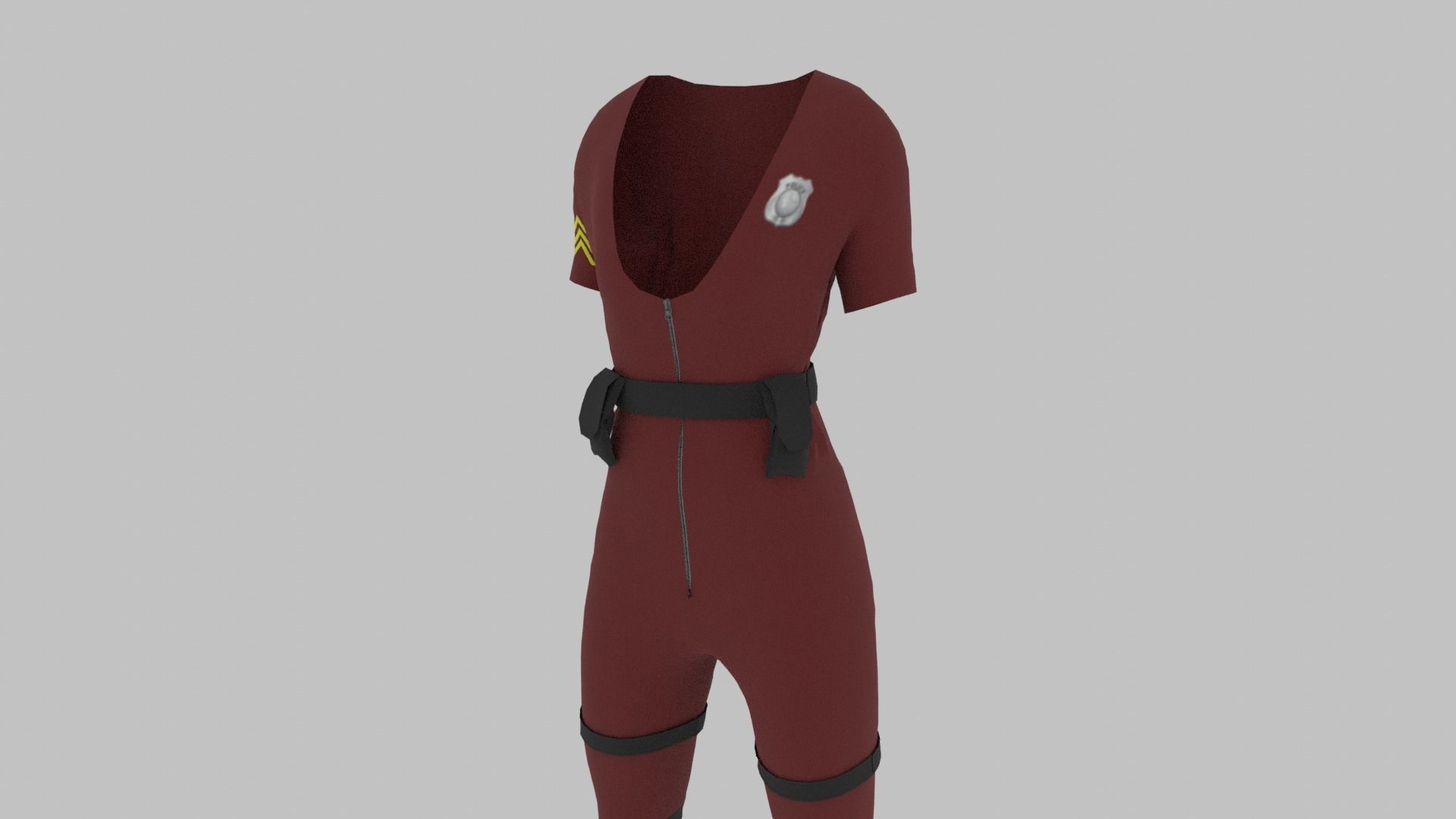 Police Uniform Low-poly 3D model_8