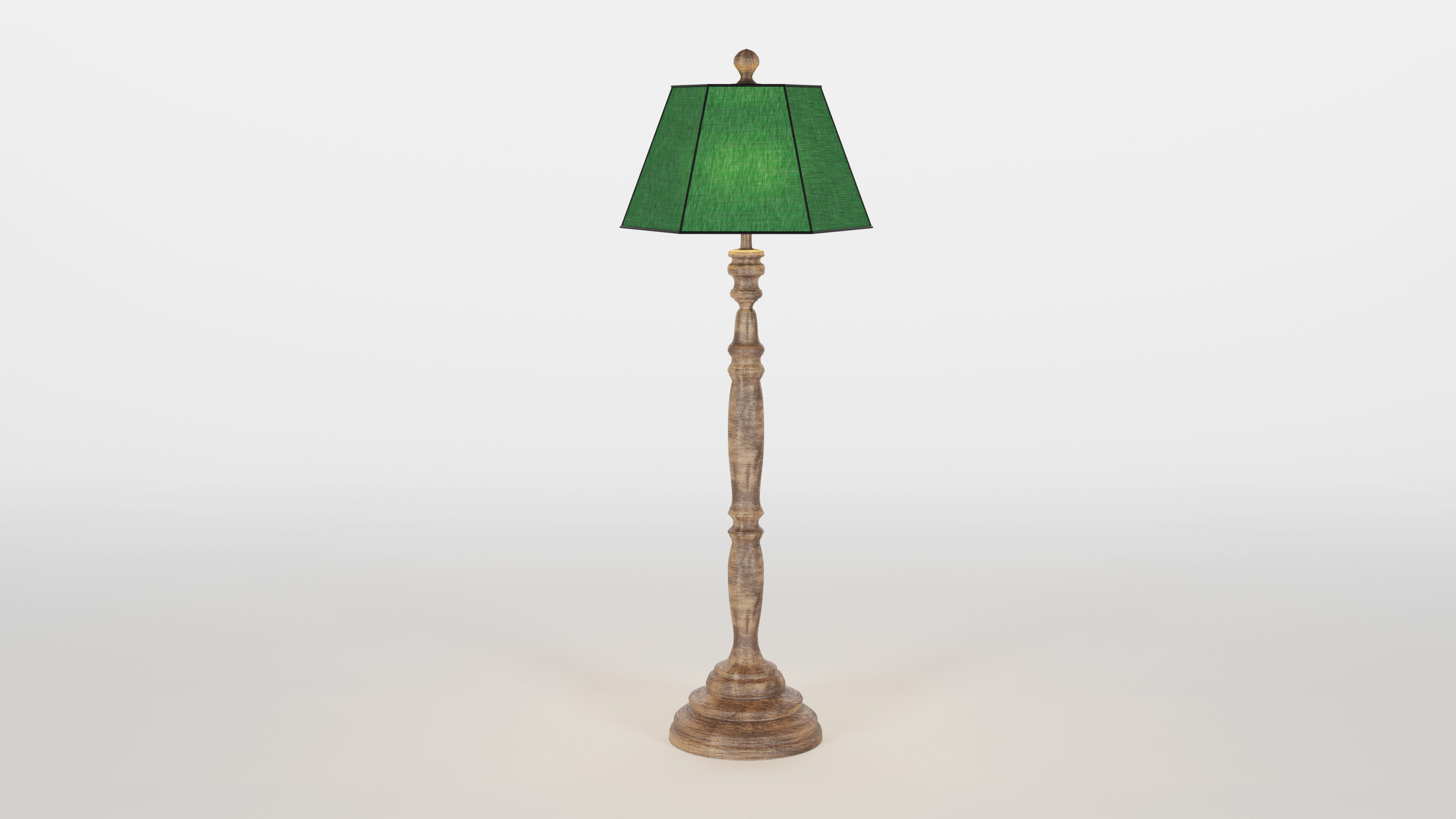 Wooden Floor Lamp 3D model_3