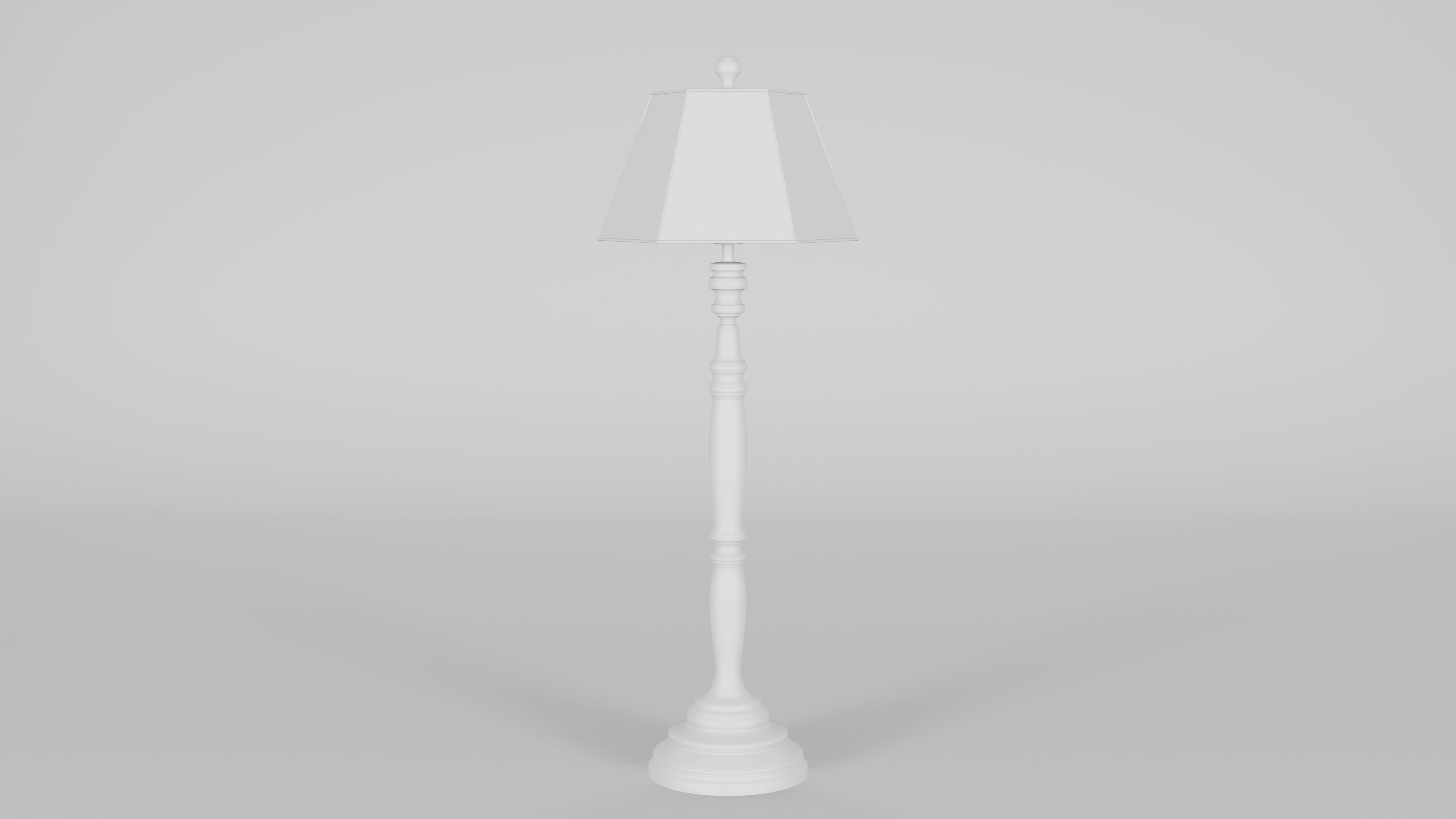 Wooden Floor Lamp 3D model_4