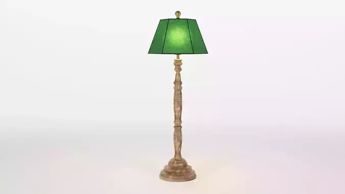 Wooden Floor Lamp 3D model