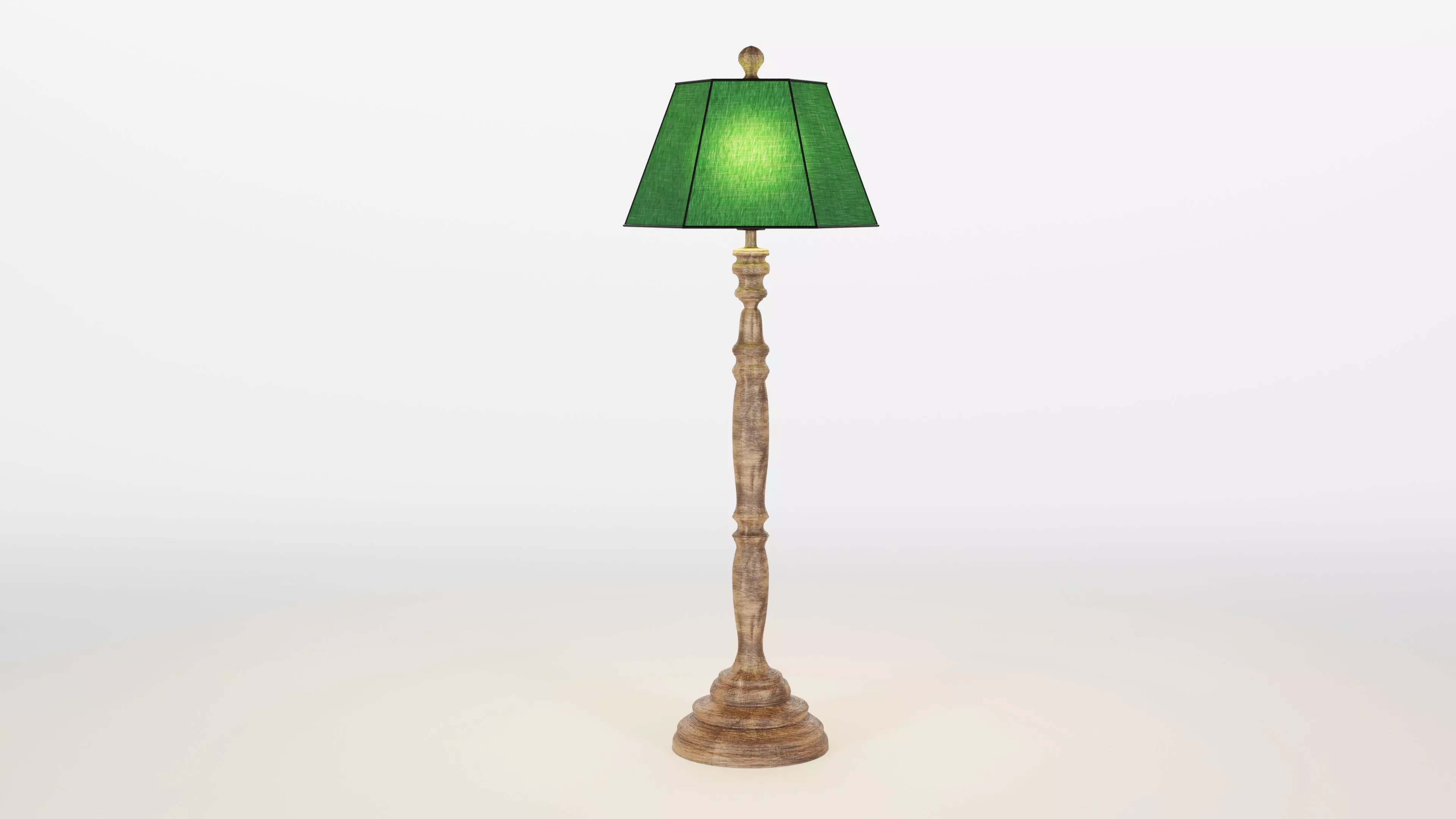 Wooden Floor Lamp 3D model_0
