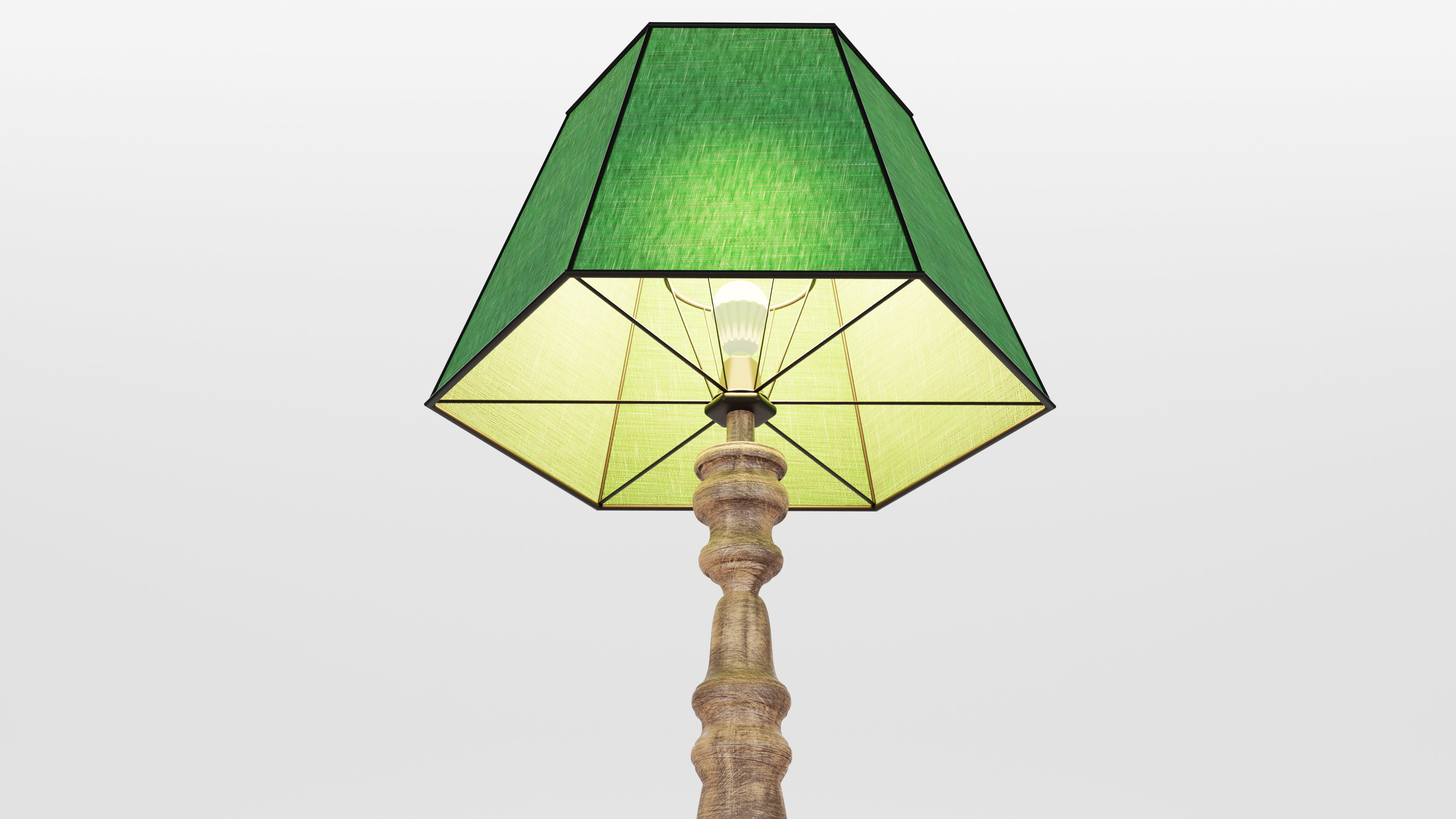 Wooden Floor Lamp 3D model_1