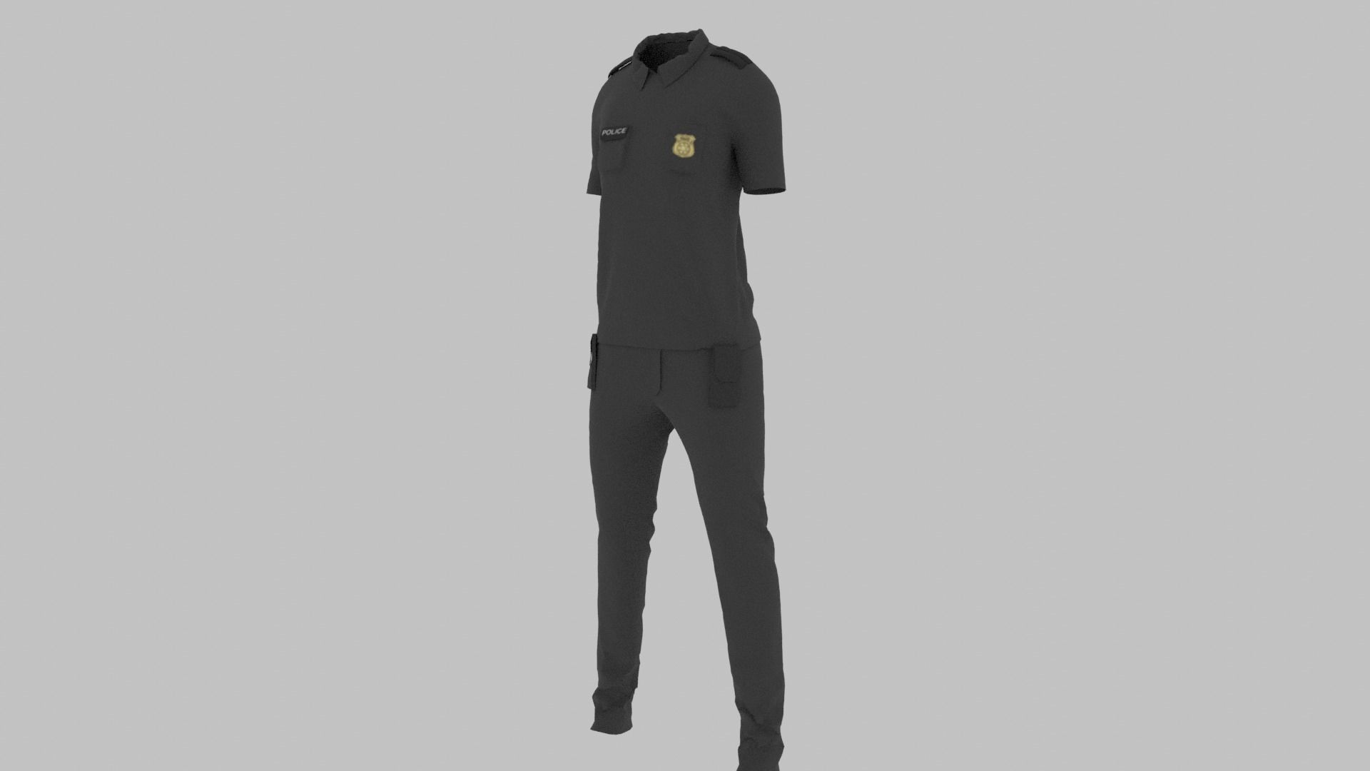 Police Uniform Low-poly 3D model_1