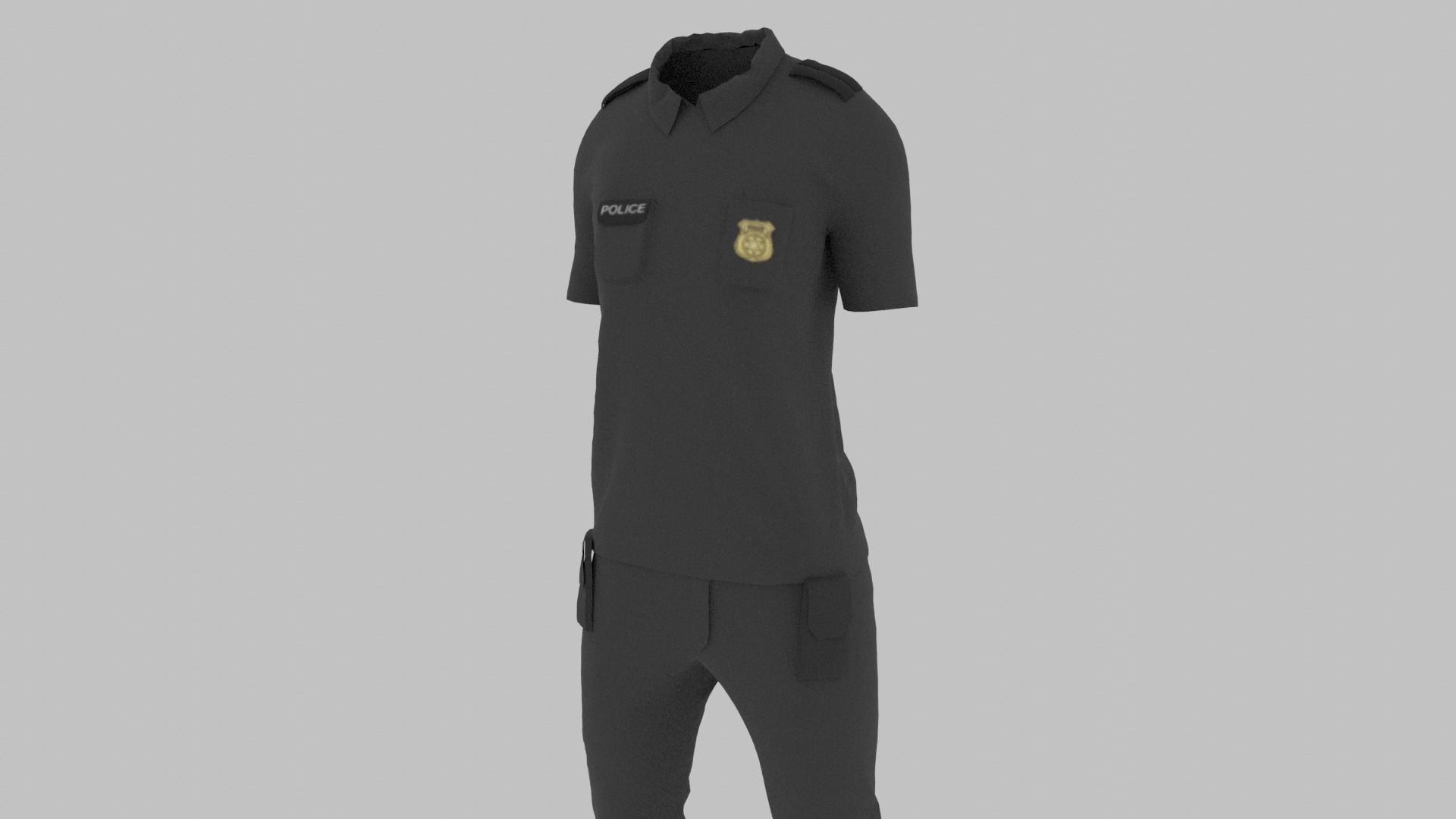 Police Uniform Low-poly 3D model_8