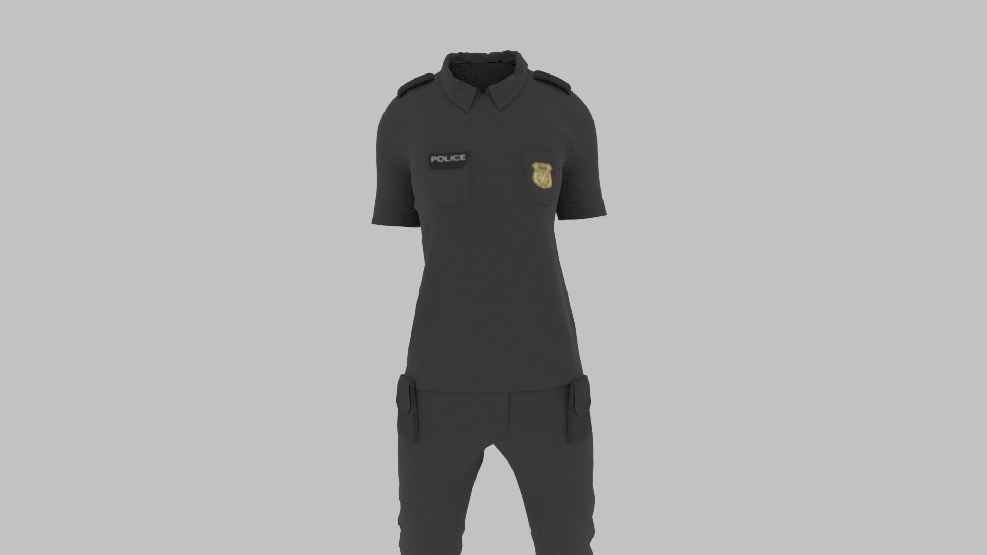 Police Uniform Low-poly 3D model_9