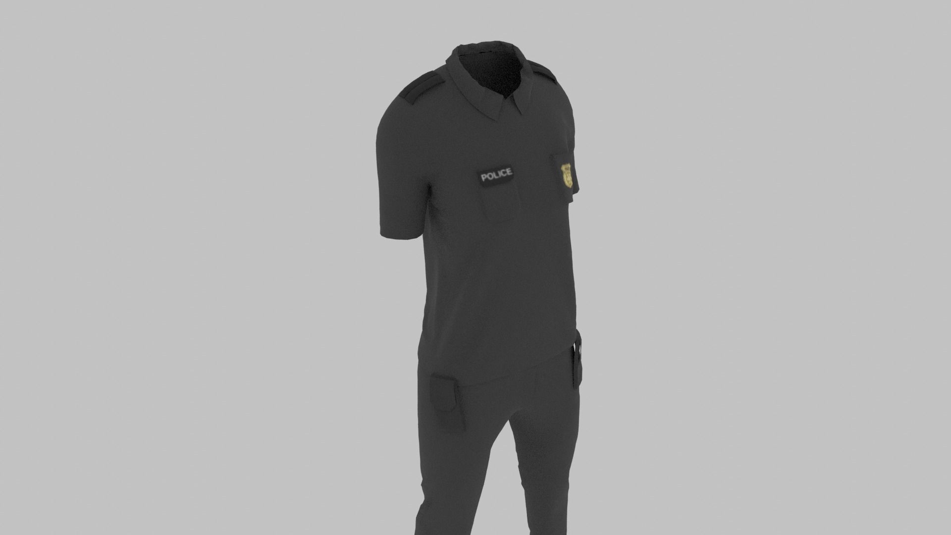 Police Uniform Low-poly 3D model_7