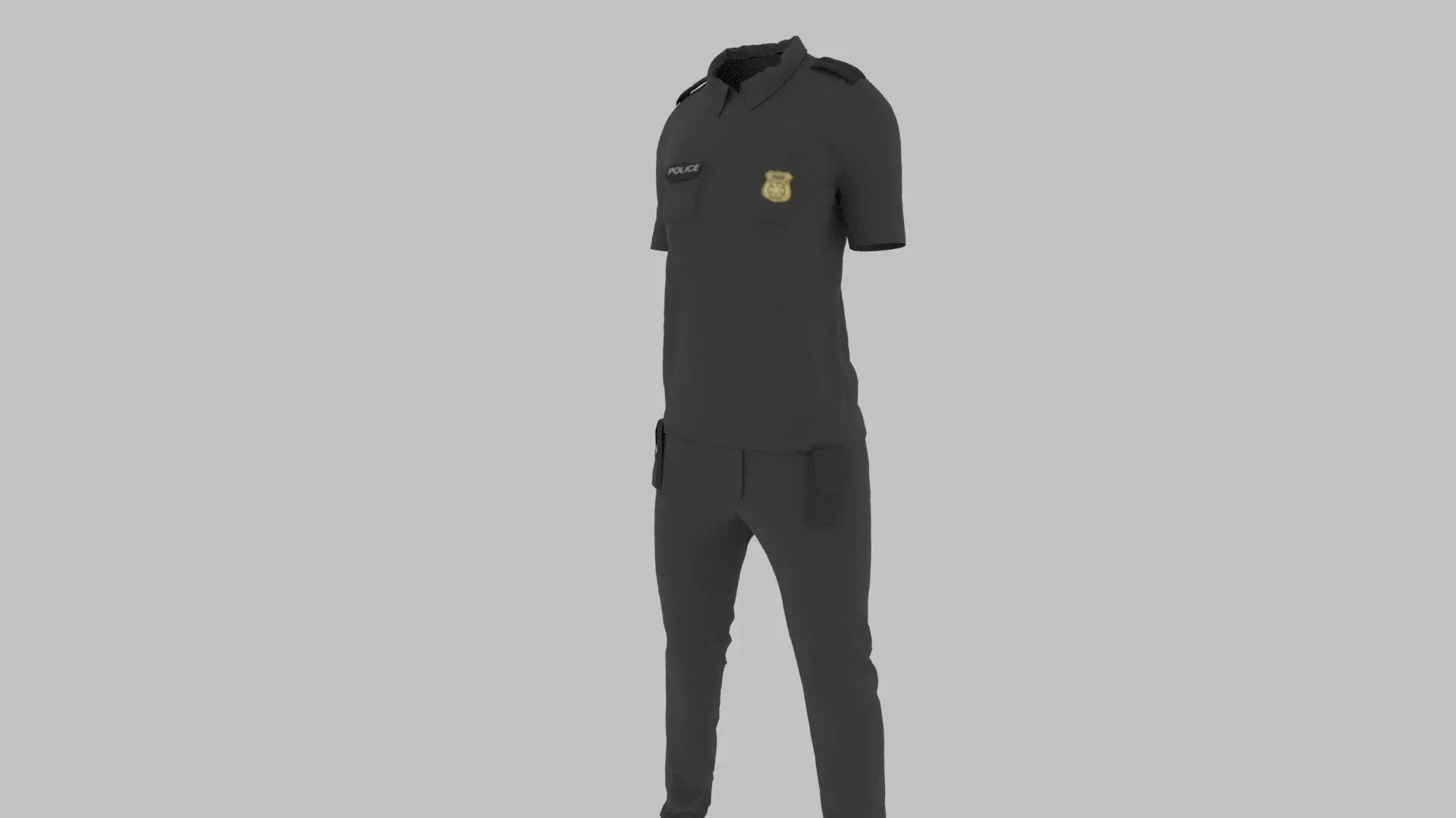 Police Uniform Low-poly 3D model_0