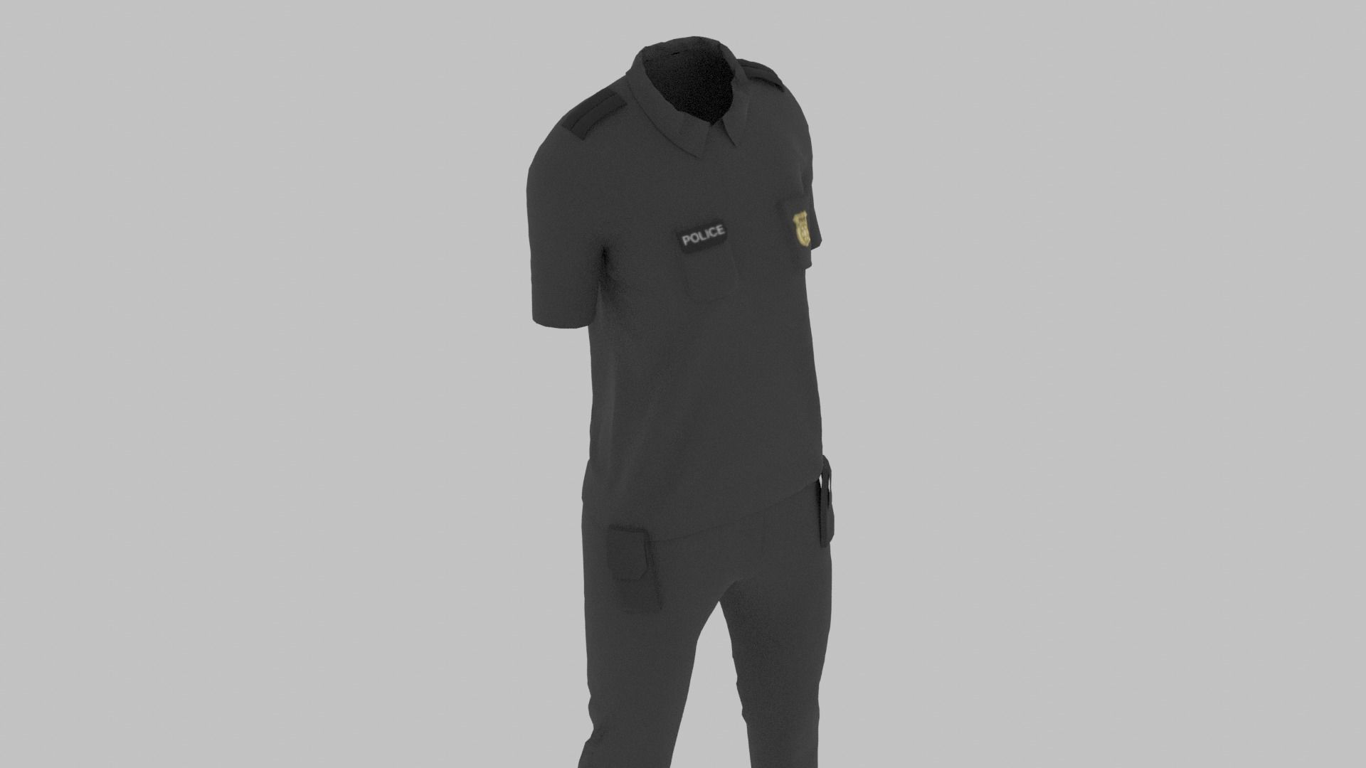 Police Uniform Low-poly 3D model_4