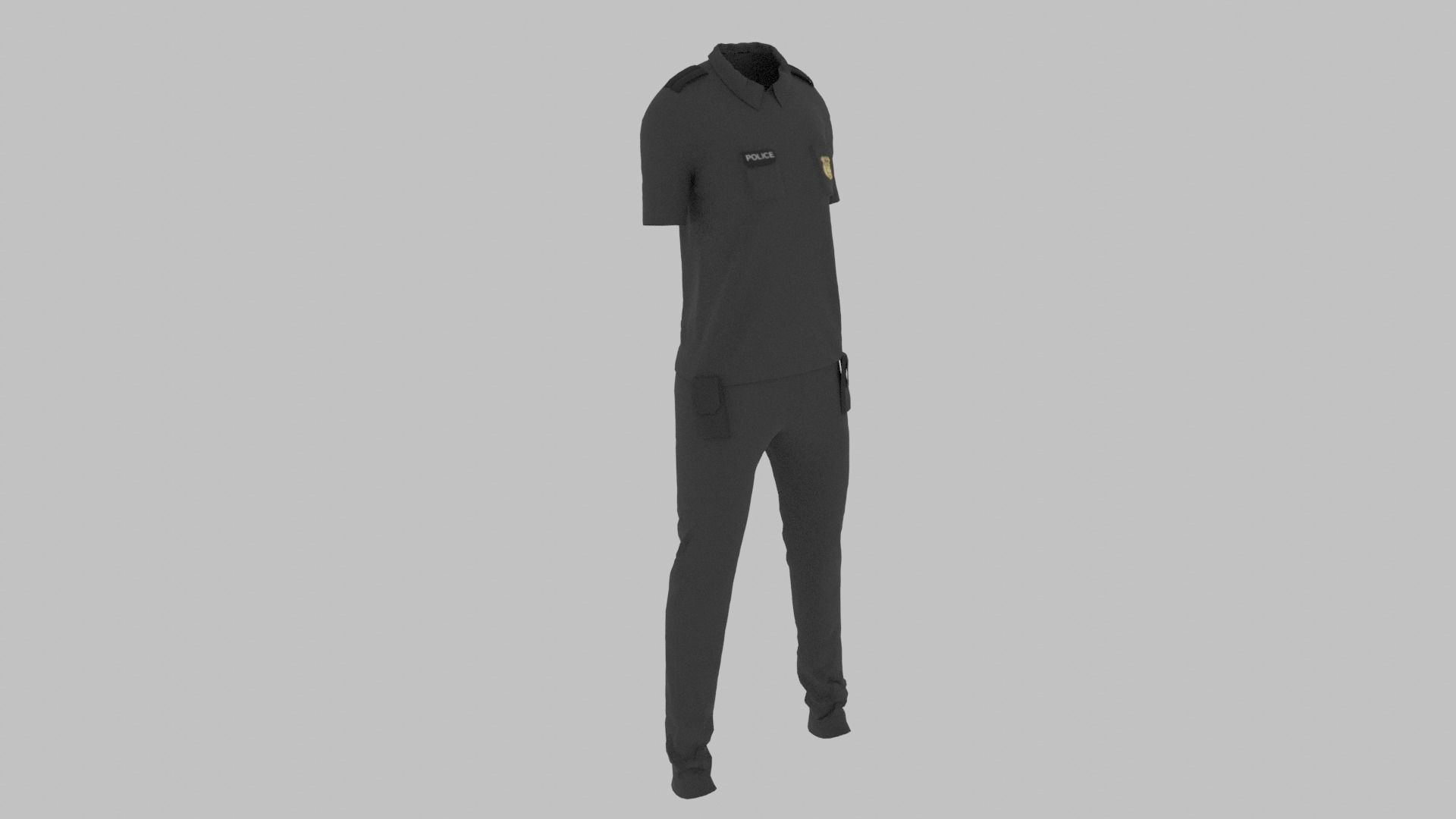 Police Uniform Low-poly 3D model_2