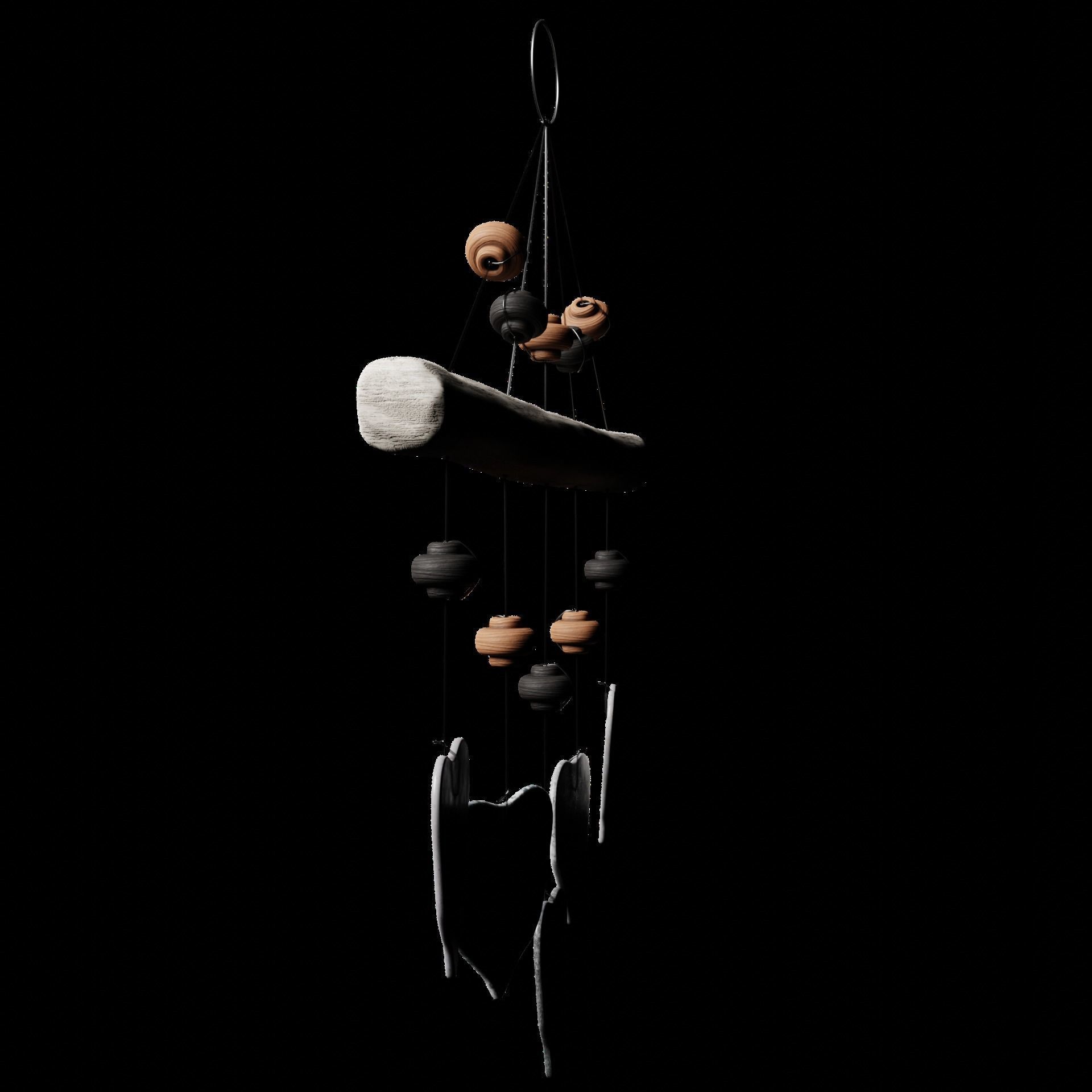 Ceramic Windchime Low-poly 3D model_7