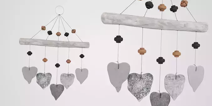 Ceramic Windchime Low-poly 3D model
