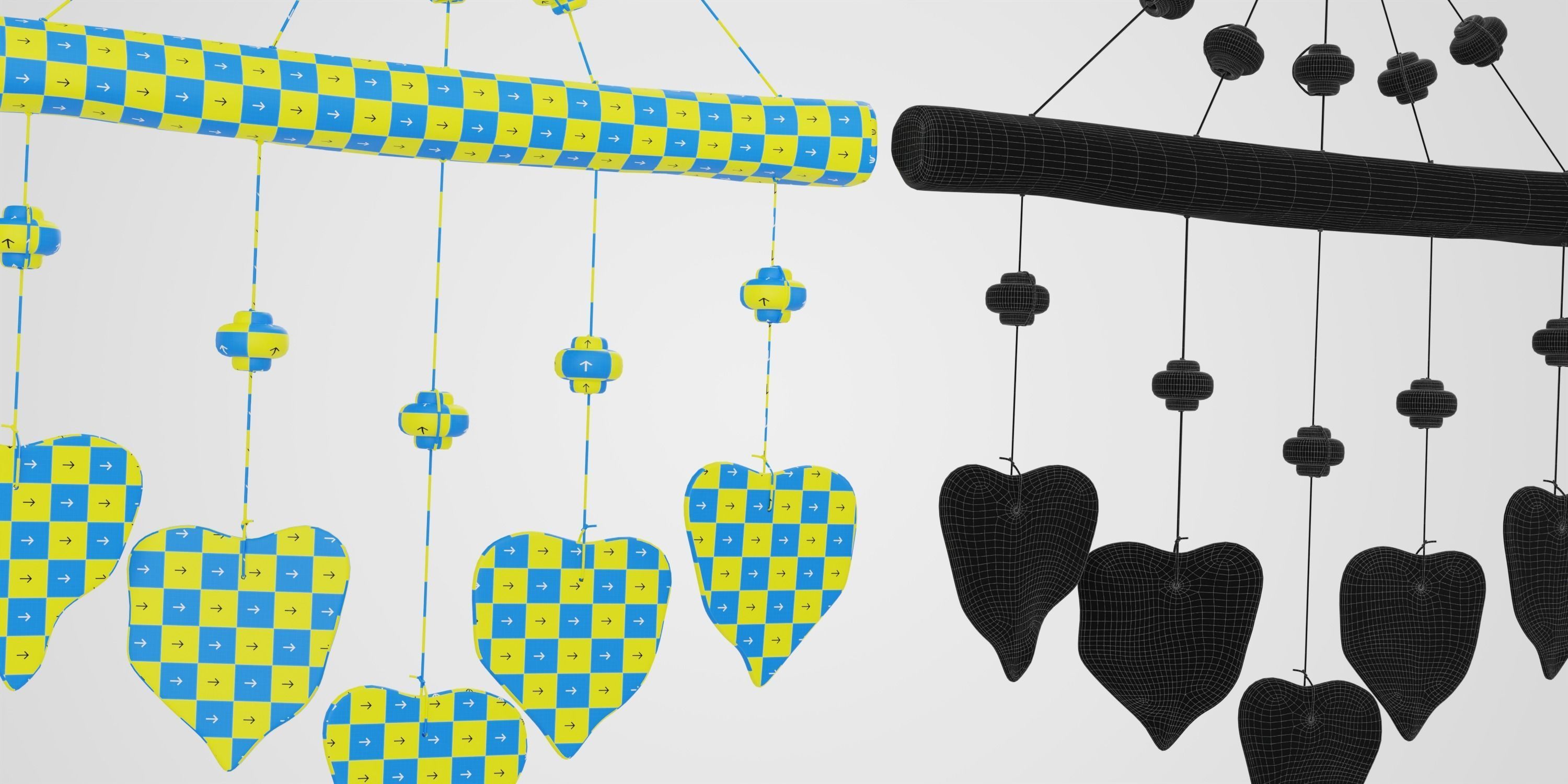 Ceramic Windchime Low-poly 3D model_2