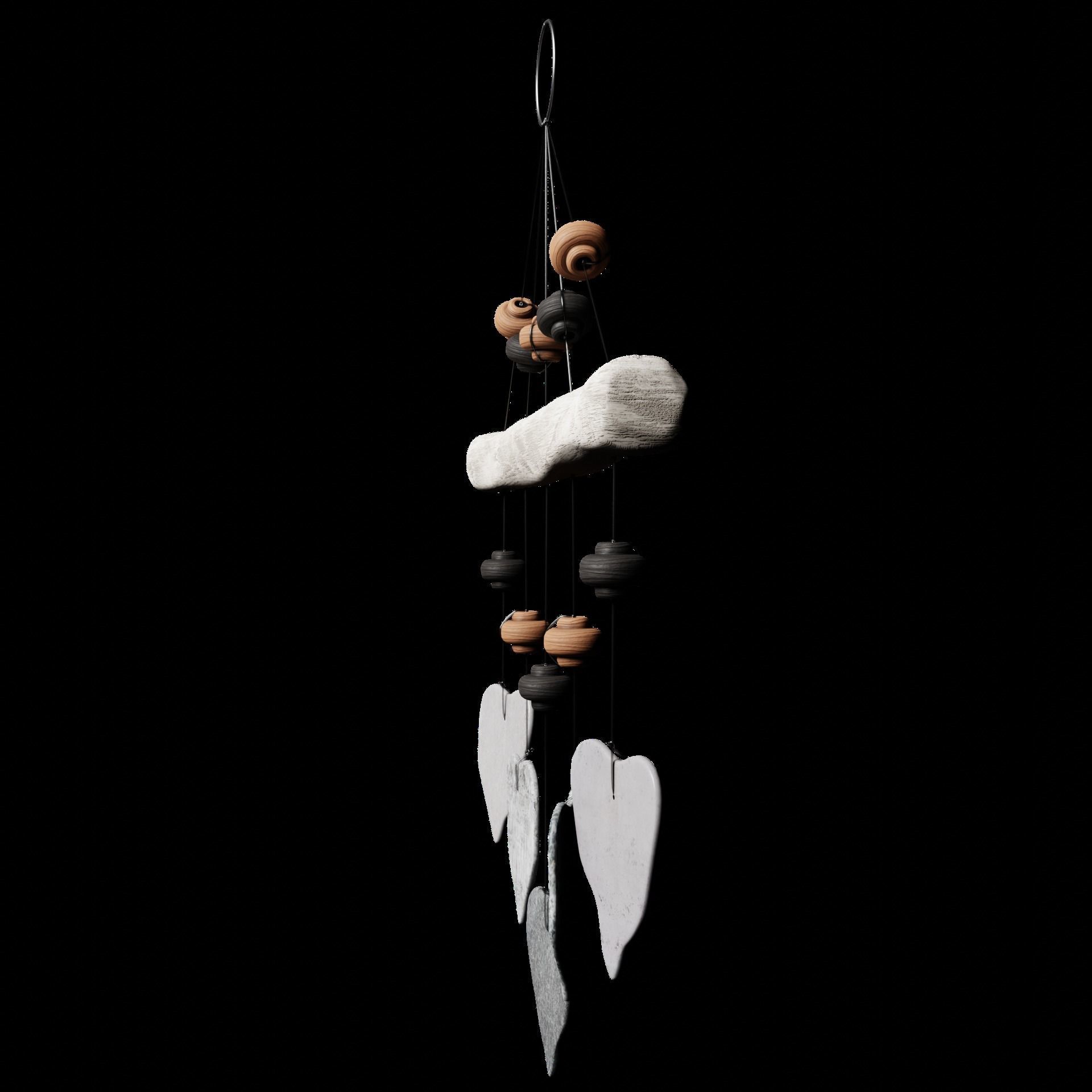 Ceramic Windchime Low-poly 3D model_8