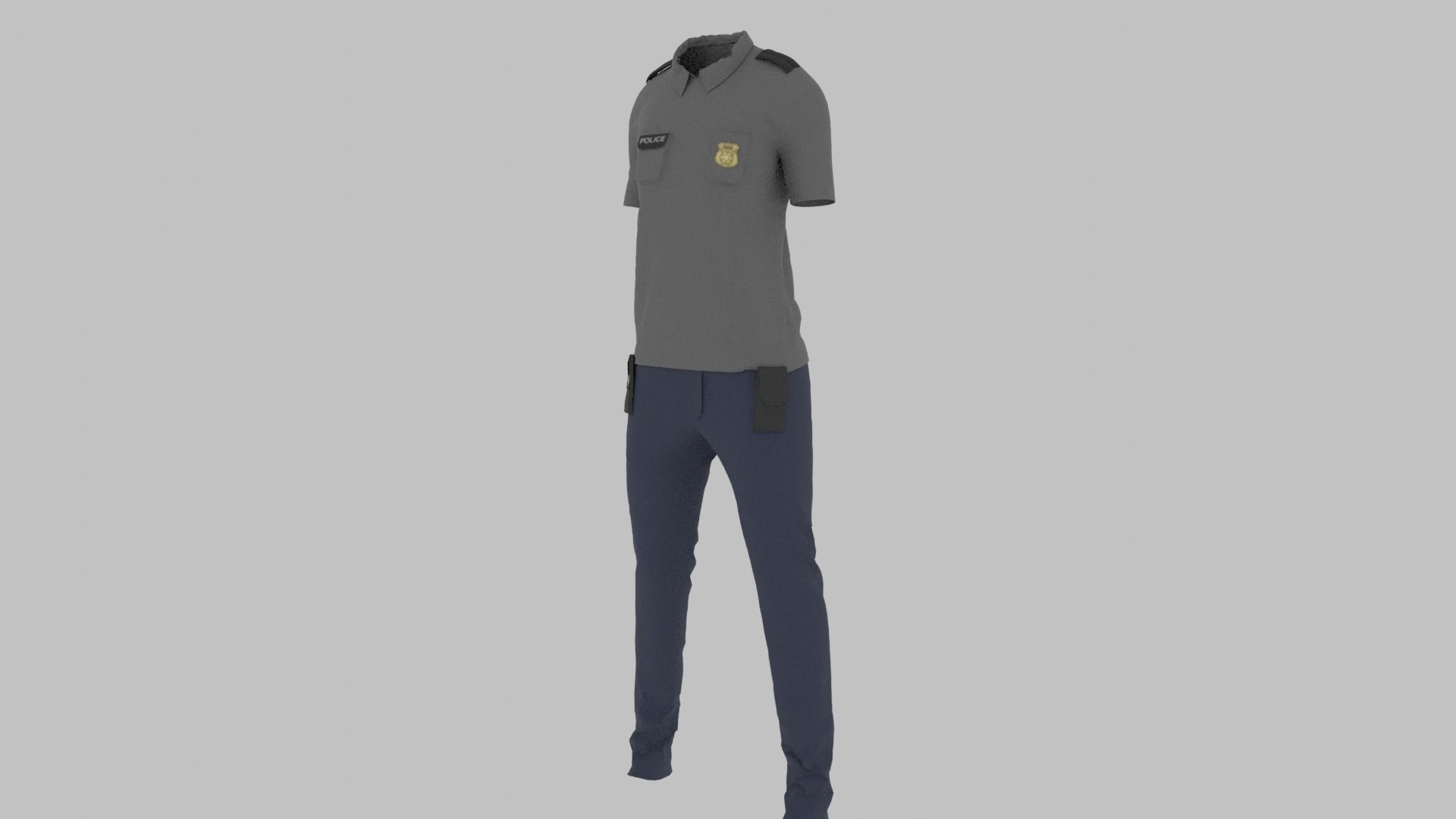 Police Uniform Low-poly 3D model_1