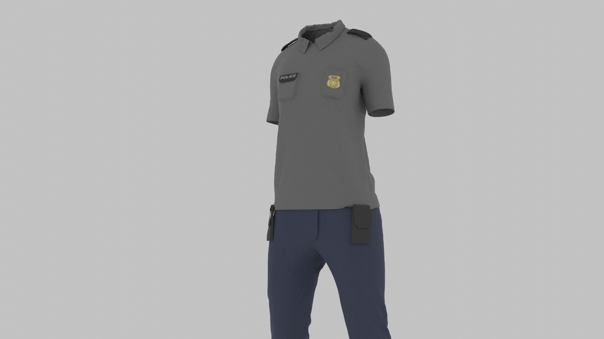 Police Uniform Low-poly 3D model_6