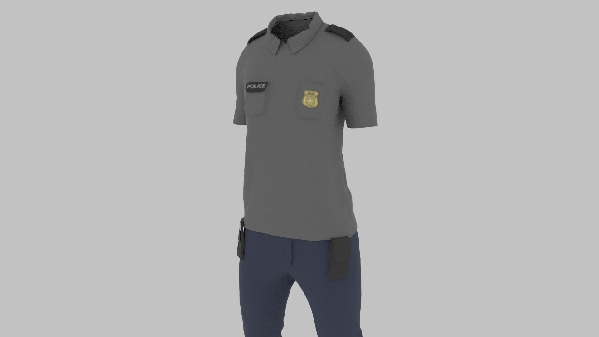 Police Uniform Low-poly 3D model_8