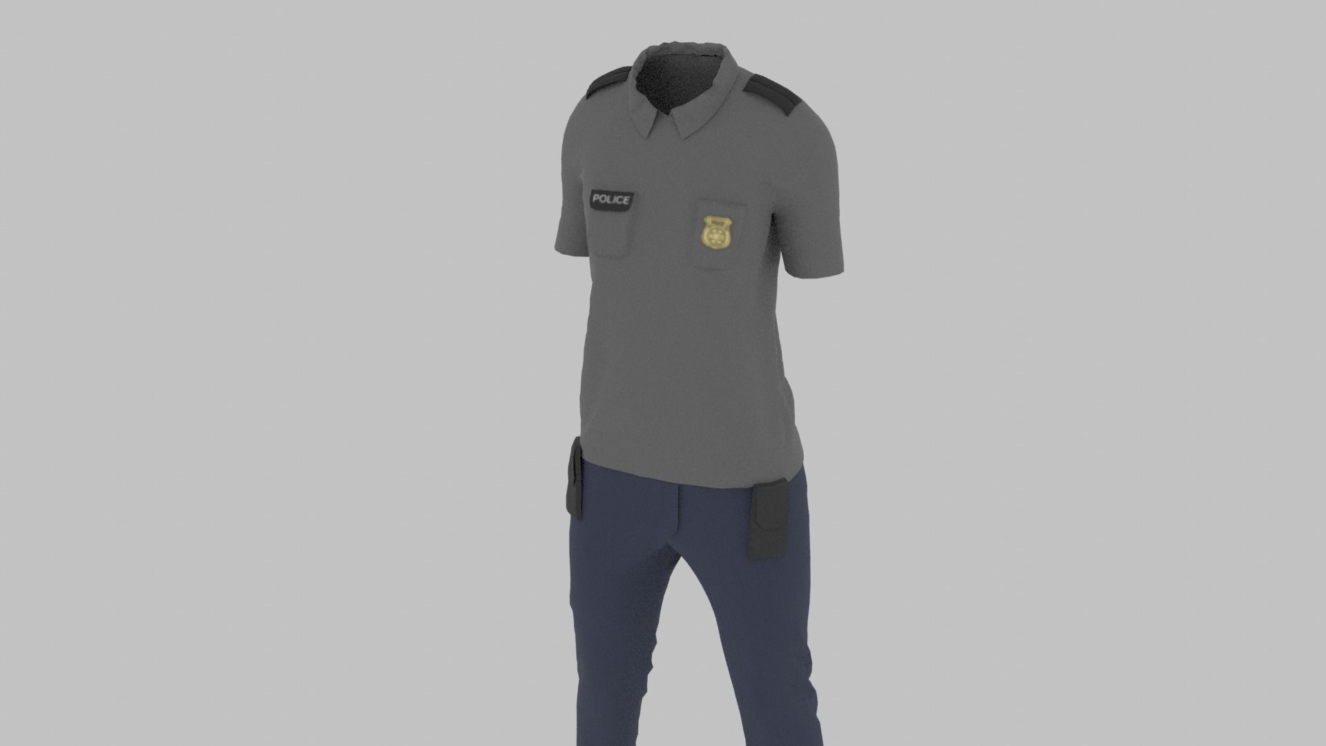 Police Uniform Low-poly 3D model_3