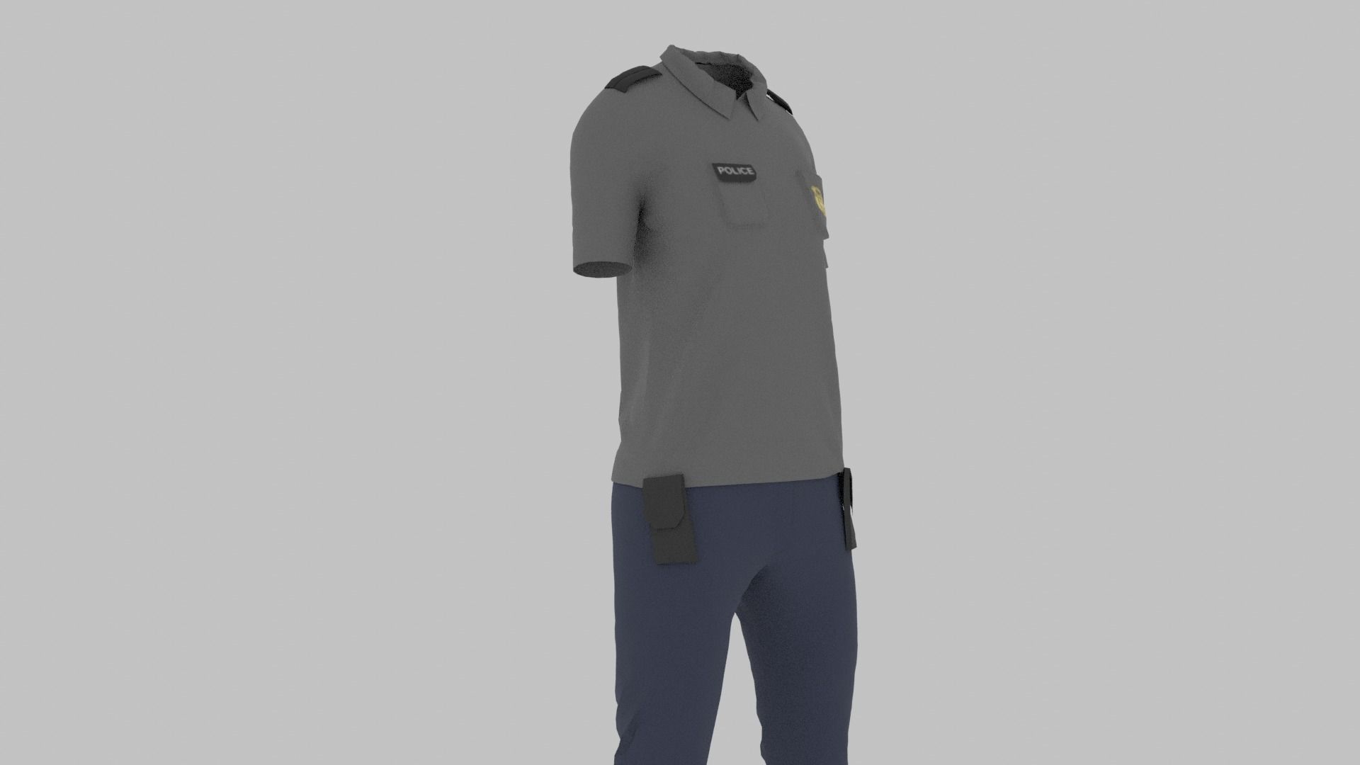 Police Uniform Low-poly 3D model_5