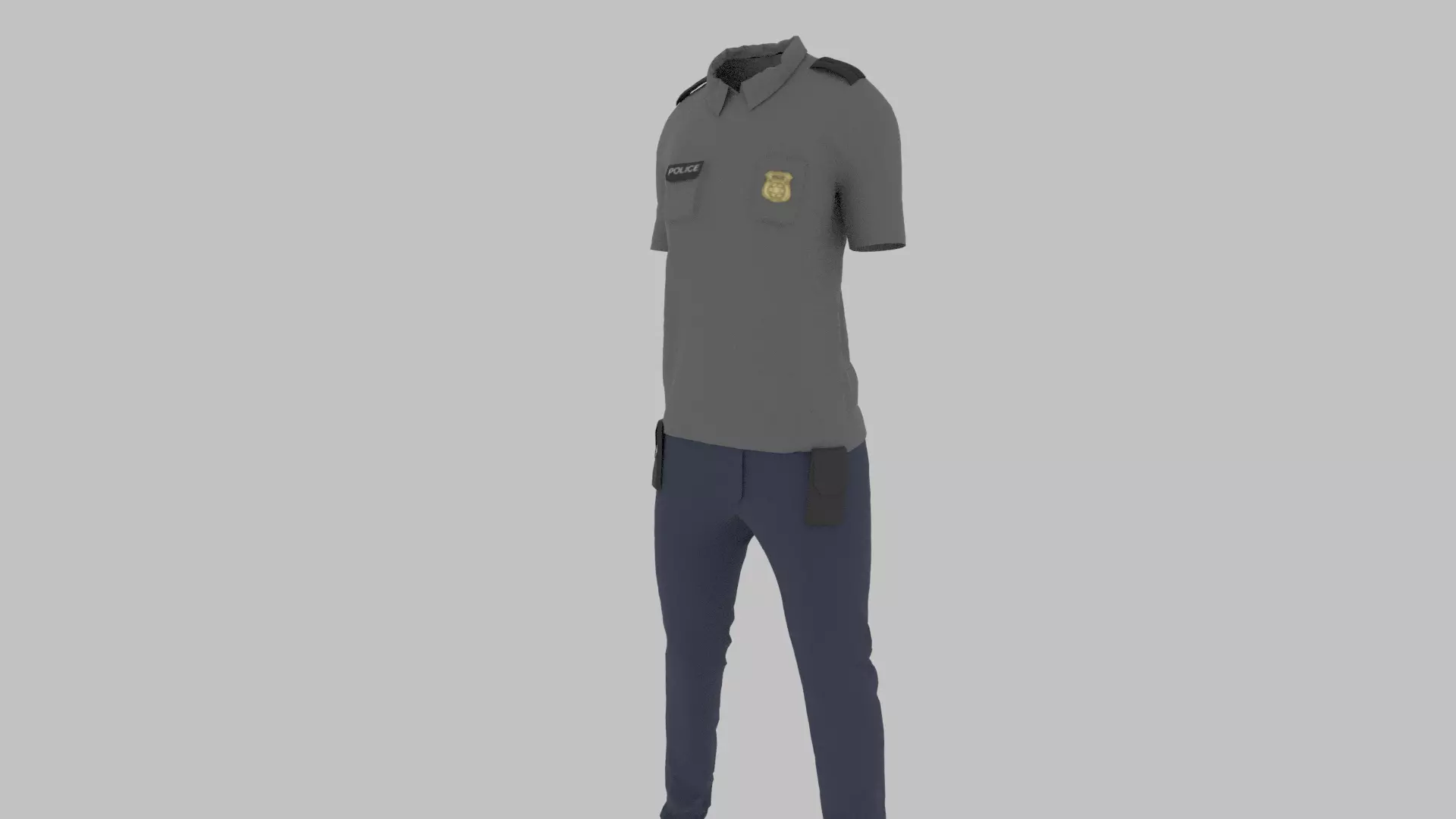 Police Uniform Low-poly 3D model_0