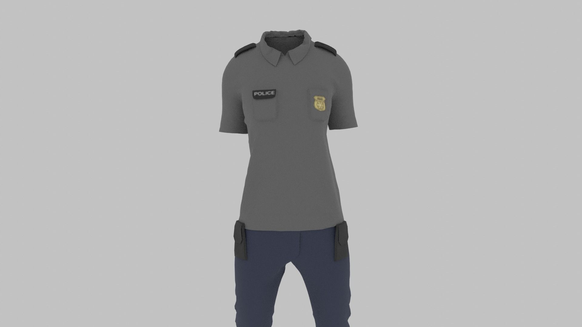 Police Uniform Low-poly 3D model_9