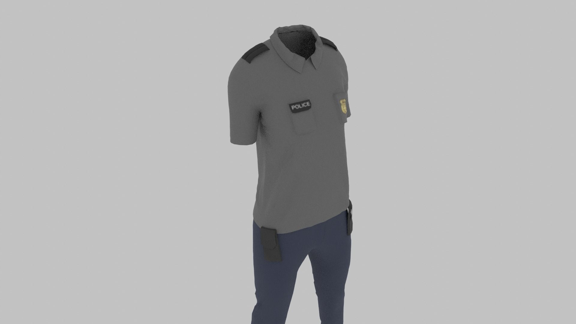 Police Uniform Low-poly 3D model_7