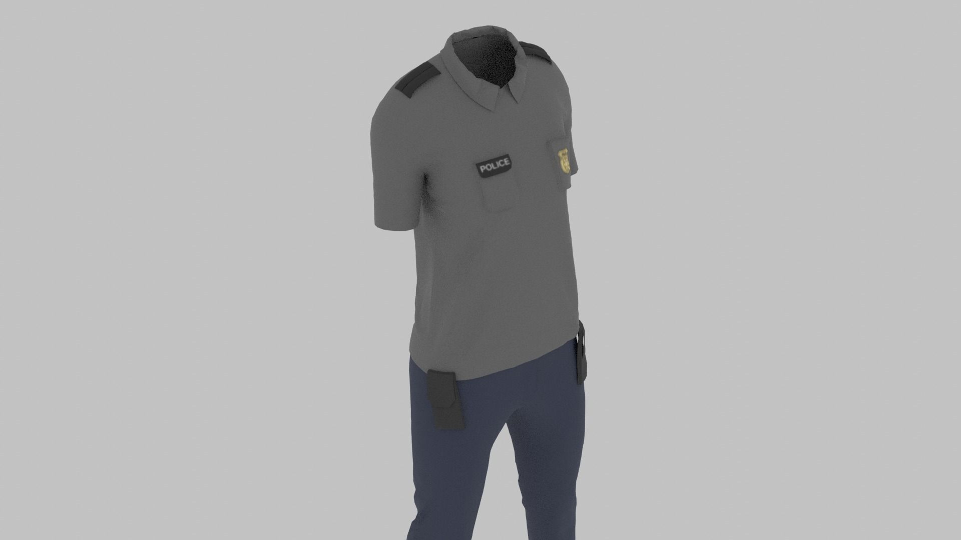Police Uniform Low-poly 3D model_4